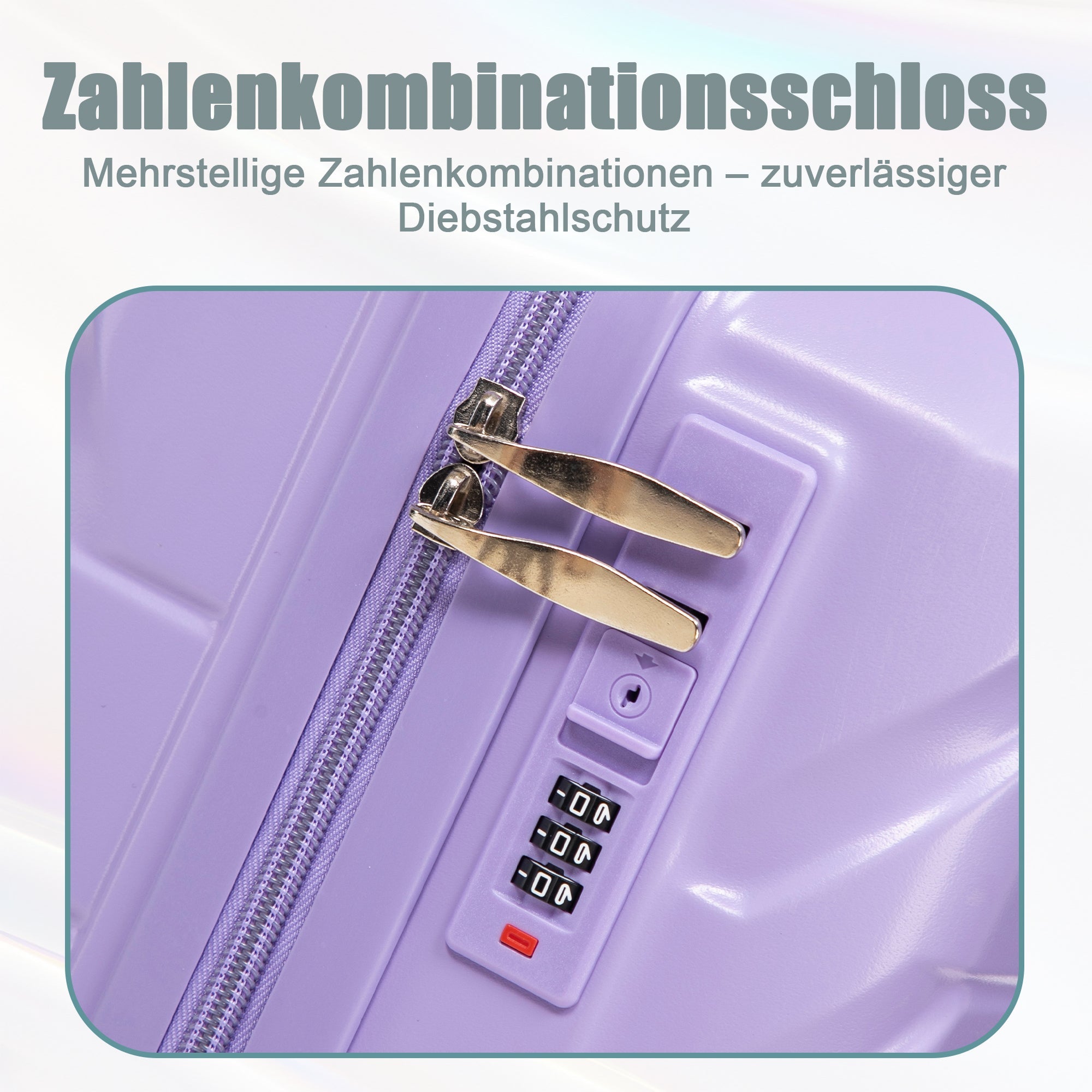 Logidon 2-delige ABS kofferset 19/14 inch spinner blauw paars