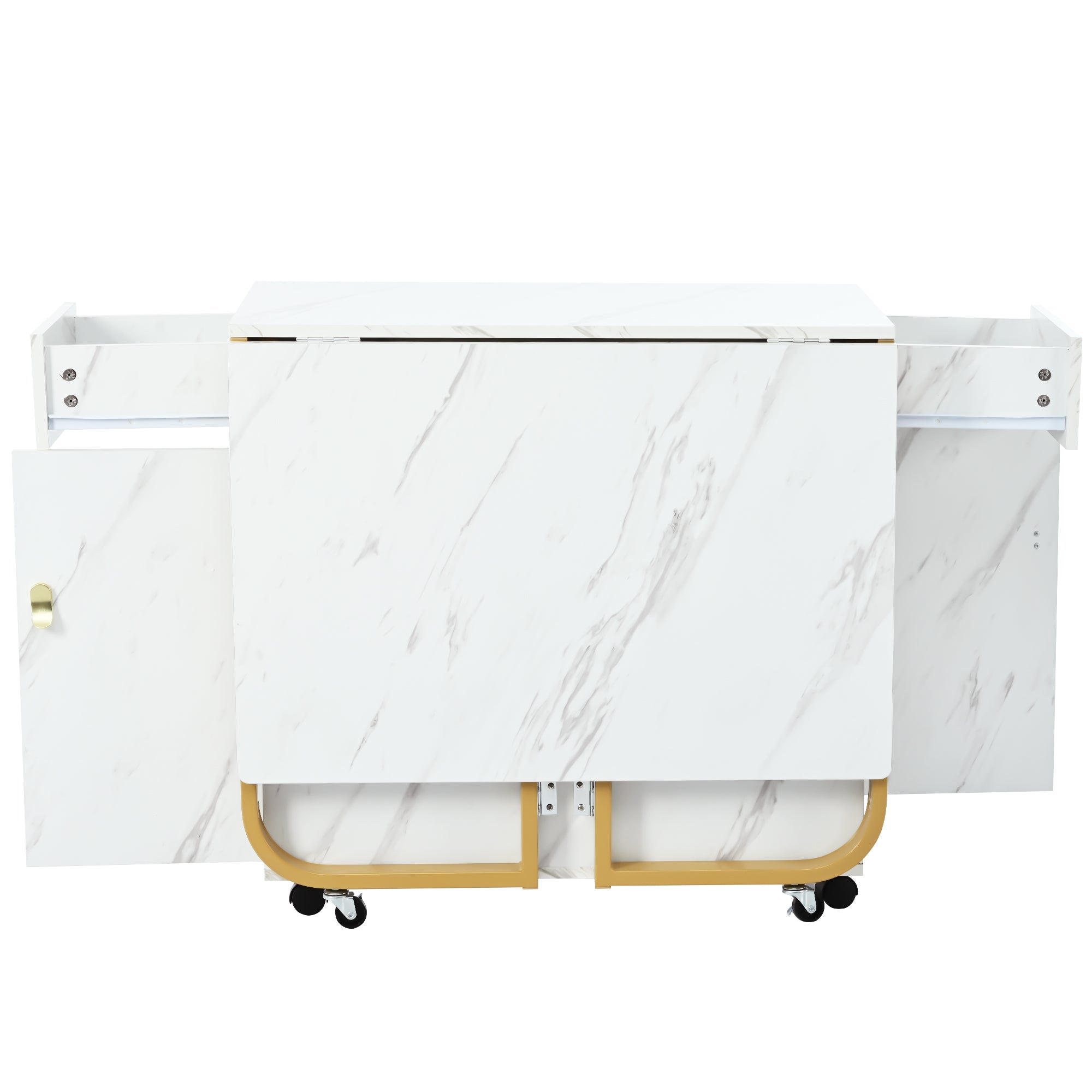 Logidon opklapbare eettafel wit 150 cm met kast en 2 lades