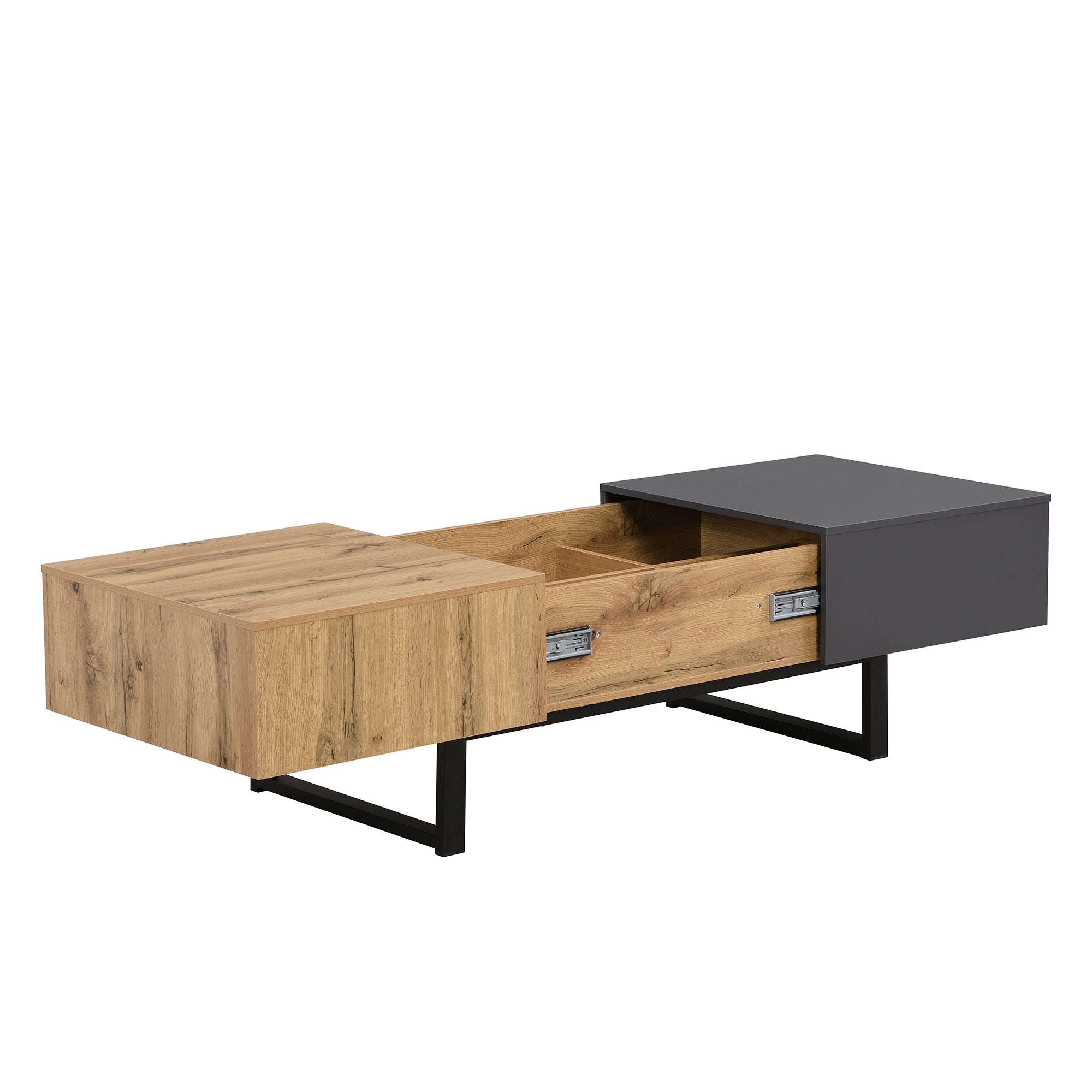 Logidon Salontafel met verschuifbare opbergruimte 155x55x22 cm