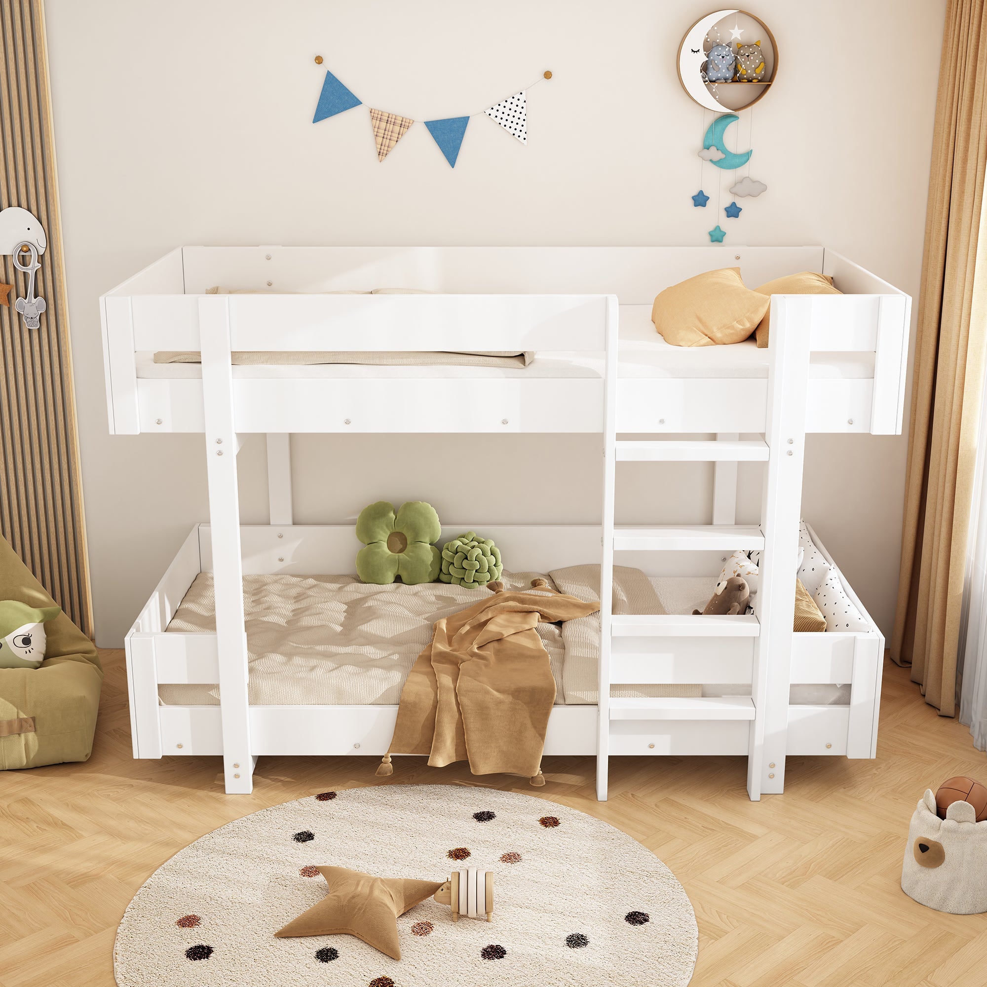 Logidon Kinderstapelbed met trap Wit 90x200cm