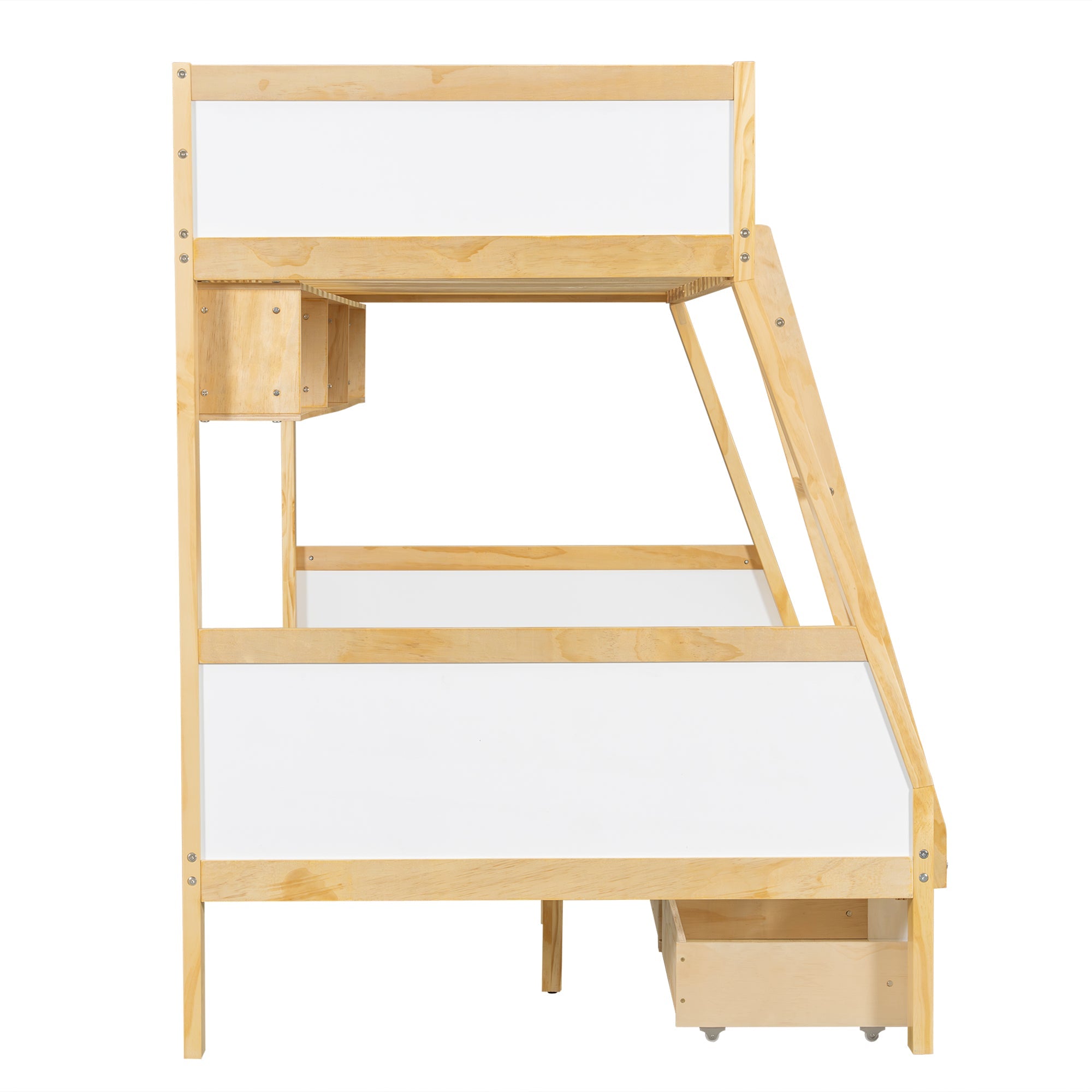 Logidon stapelbed met drie lades wit naturel 90x200 120x200