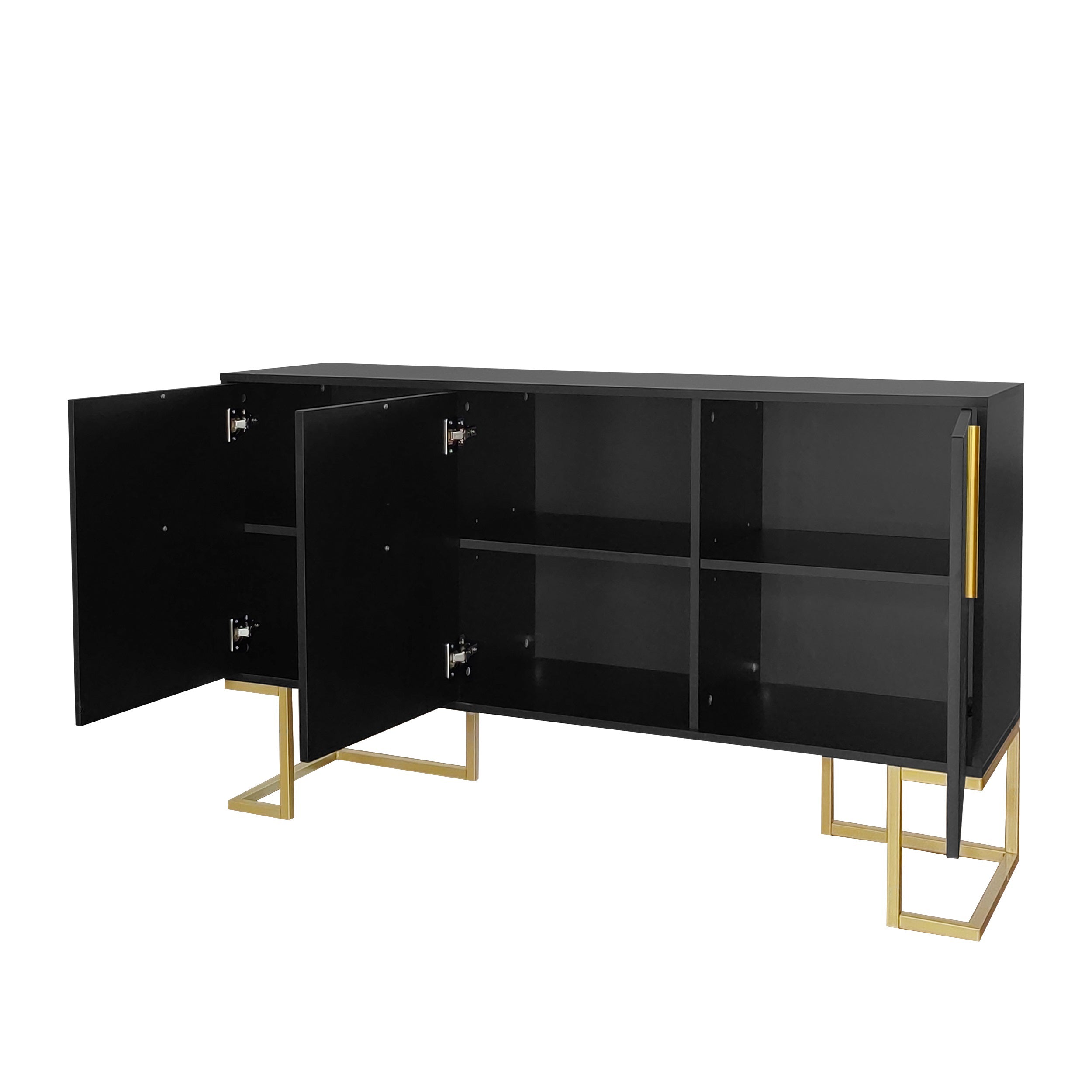 Logidon Dressoir 3 Deurs Zwart Met Verstelbare Planken