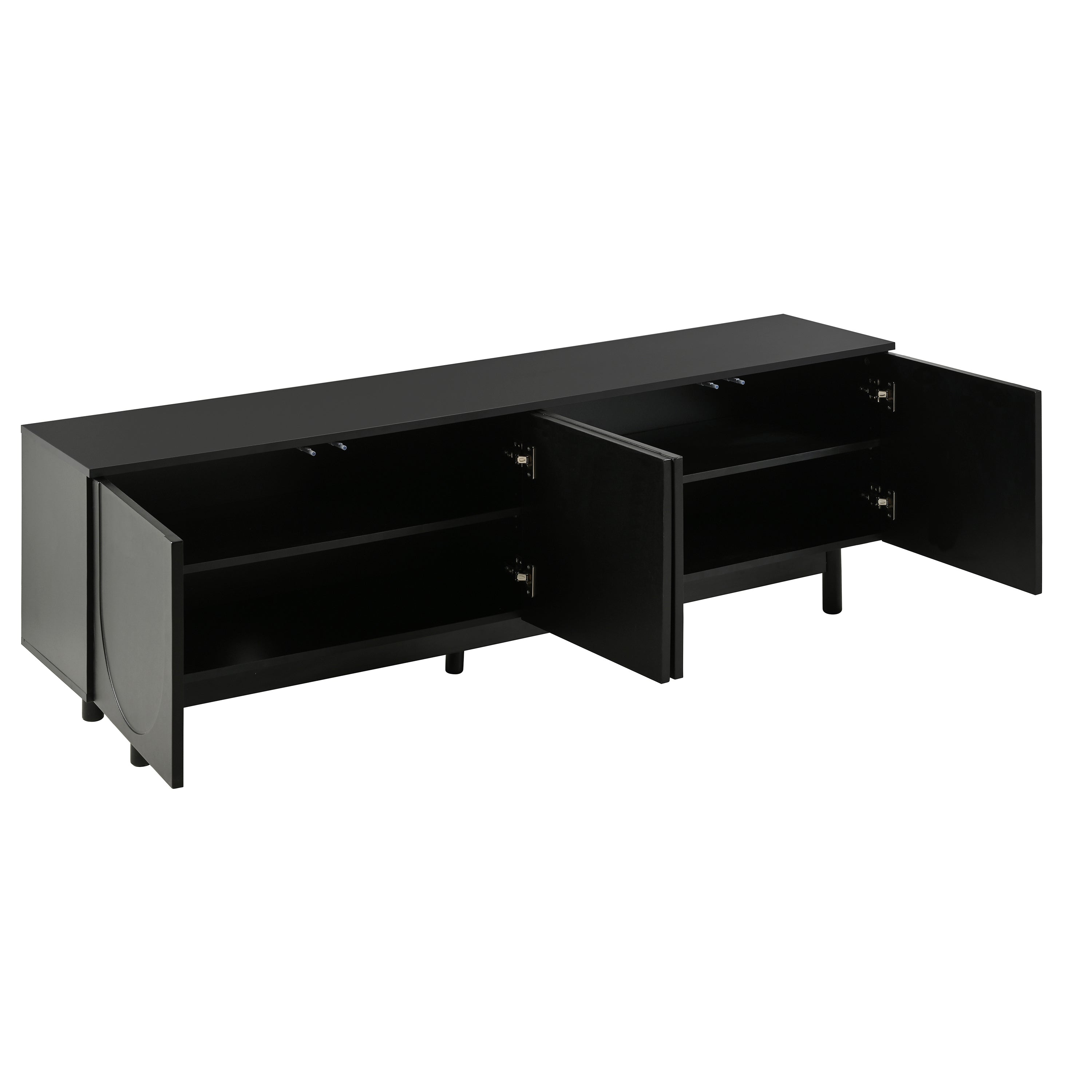 Logidon Modern Black TV Cabinet 175 cm Adjustable Panels