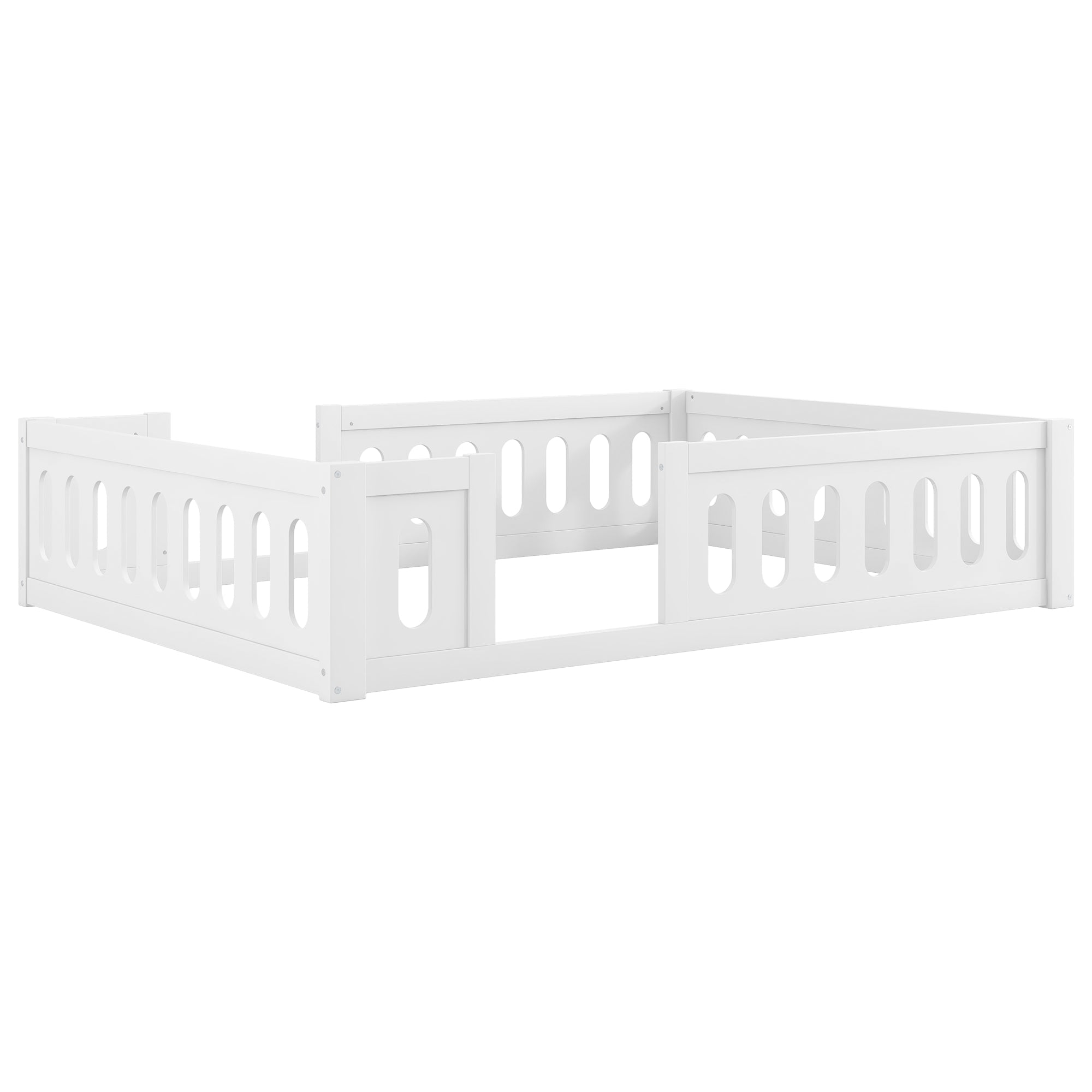 Logidon houten platformbed 140x200 met railing wit