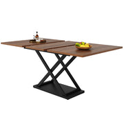 Logidon eettafel telescopisch 120-160 x 80 cm walnoot blad zwarte poten