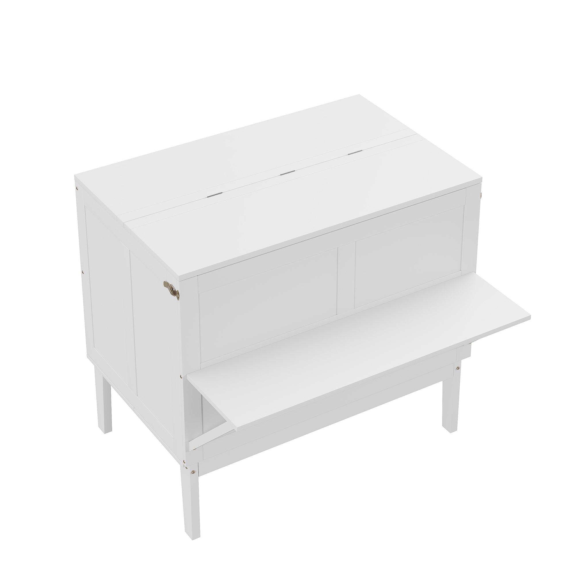 Logidon wall folding bed 90x200 cm white wall bed with slatted frame