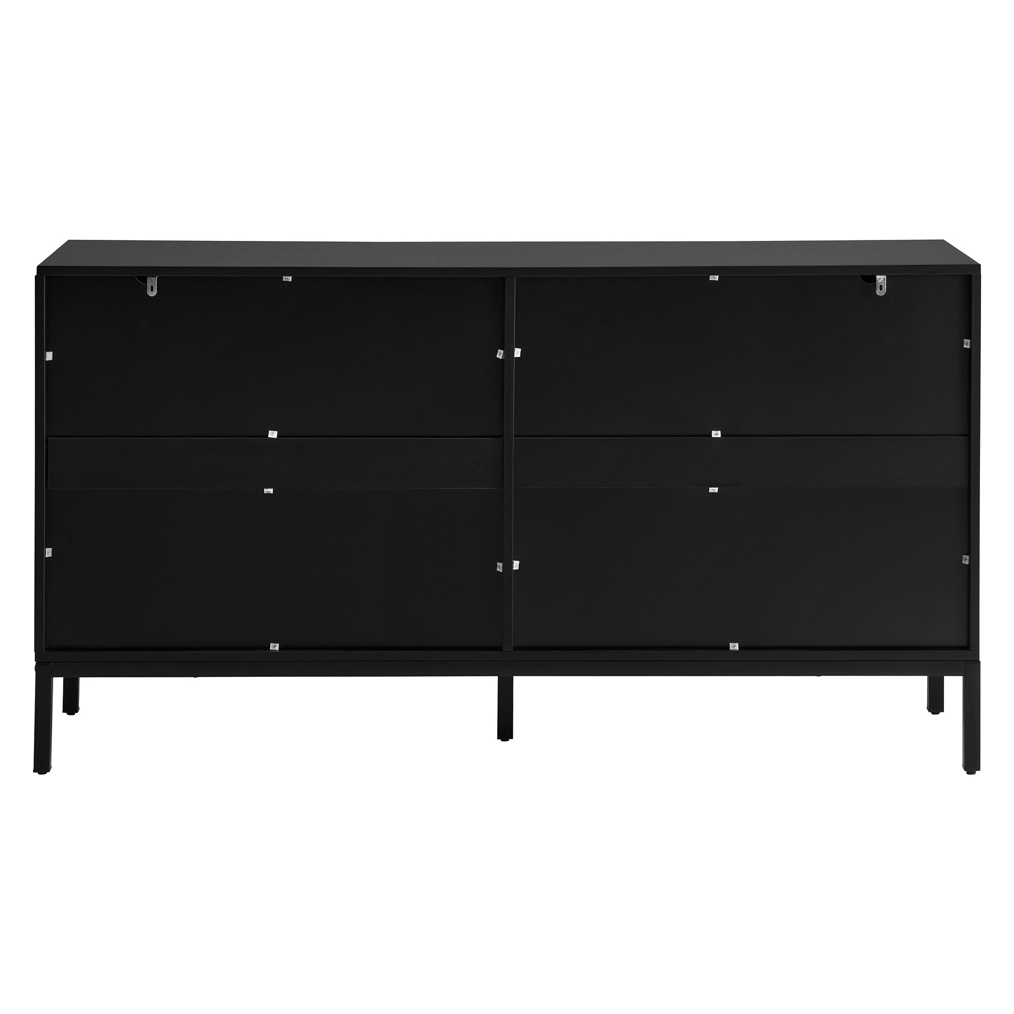 Logidon Modern Dressoir 4-deurs Greeploos Zwart 145x41x80 cm