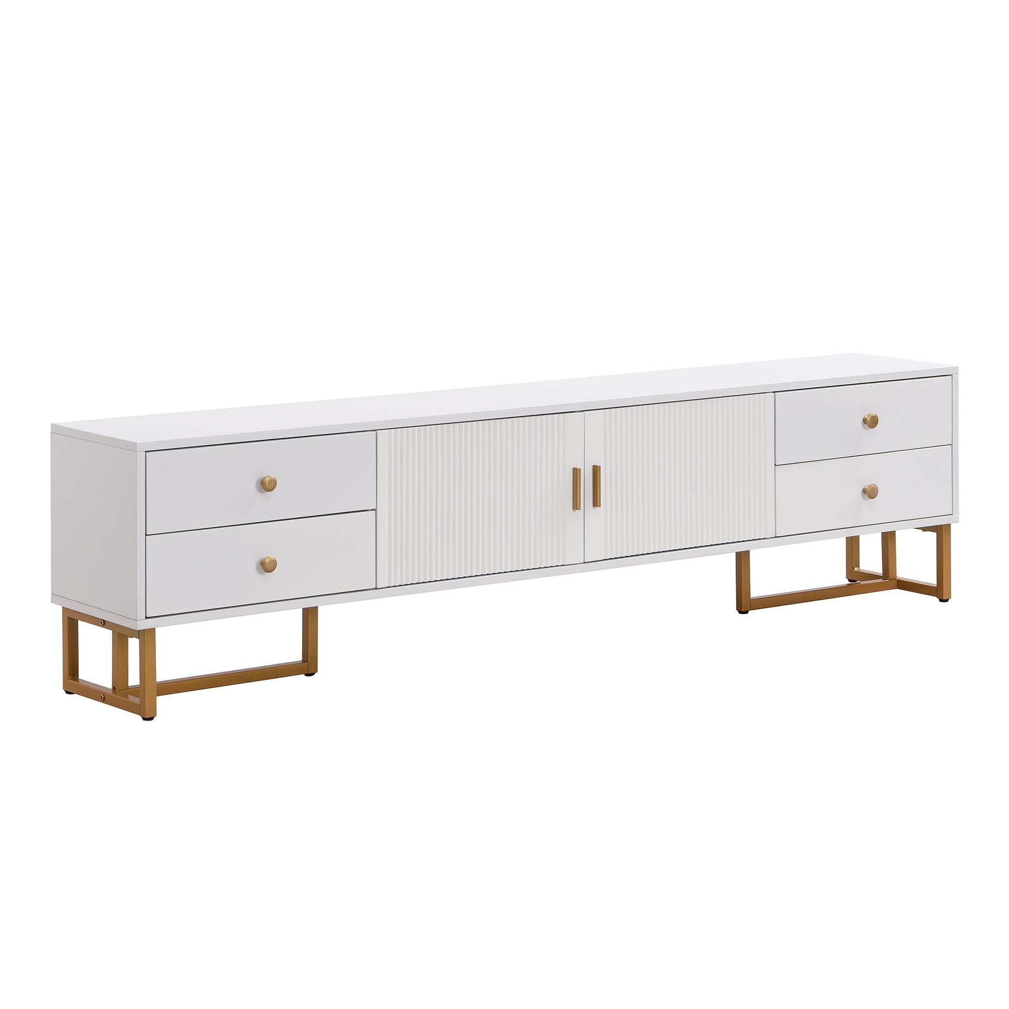 Logidon TV-meubel wit met gouden handgrepen en poten 175 cm