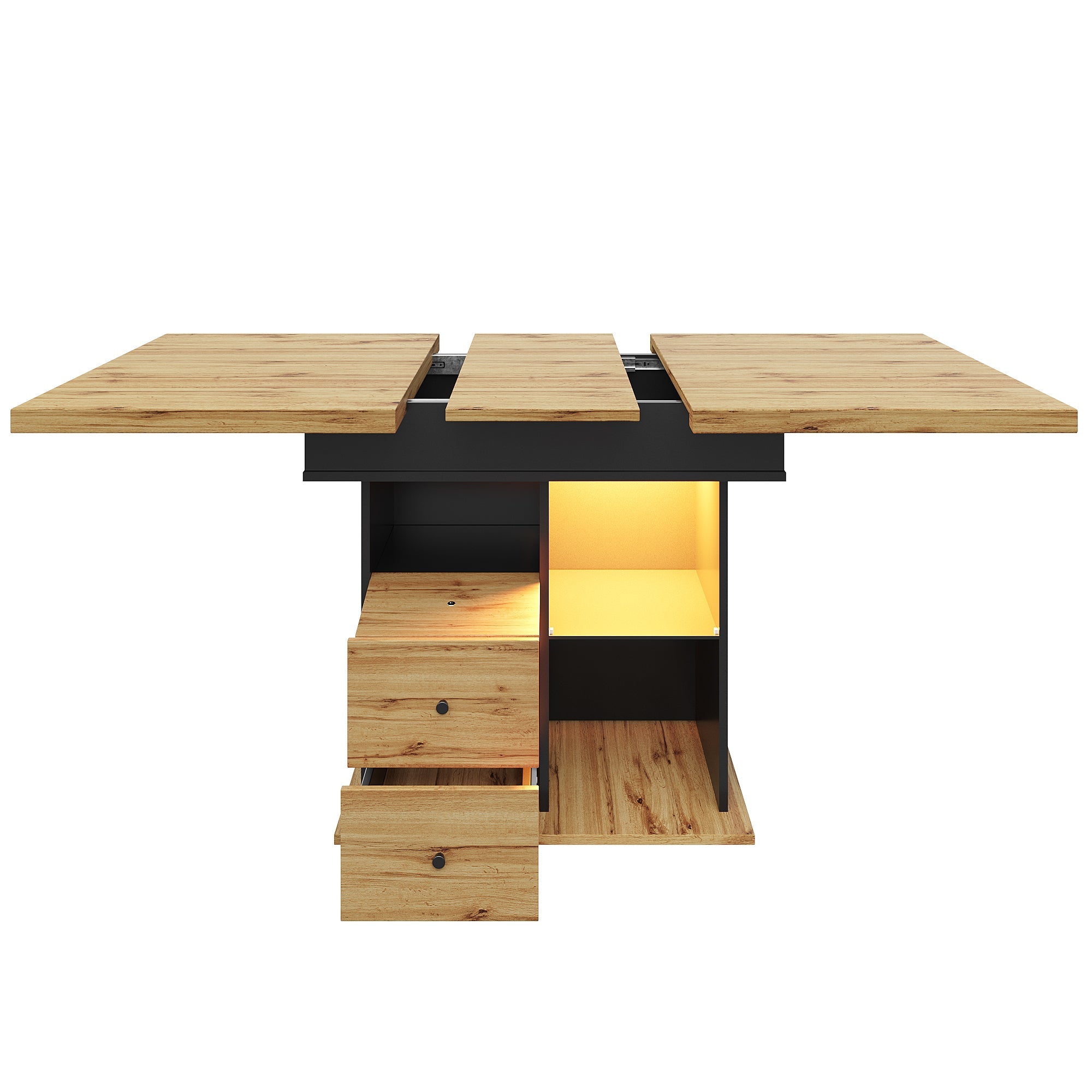 Logidon eettafel telescopisch uitschuifbaar 110-140×80 cm met LED verlichting