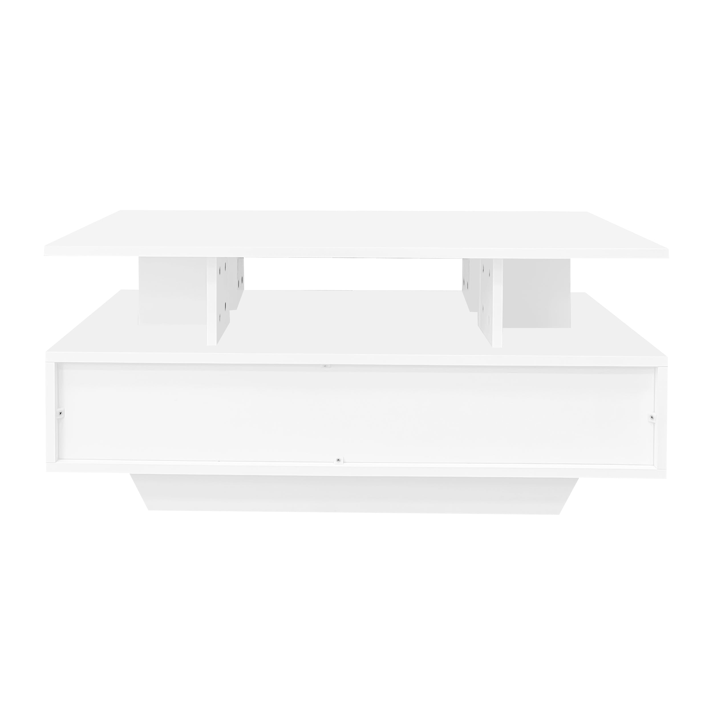 Logidon hoogglans salontafel LED, 2 lades, 90x55x41 cm wit