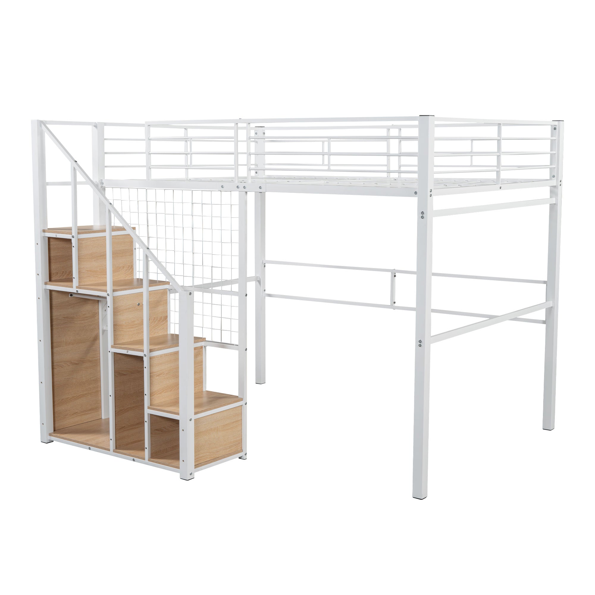 Logidon hoogslaper 140x200 met veiligheidsladder wit