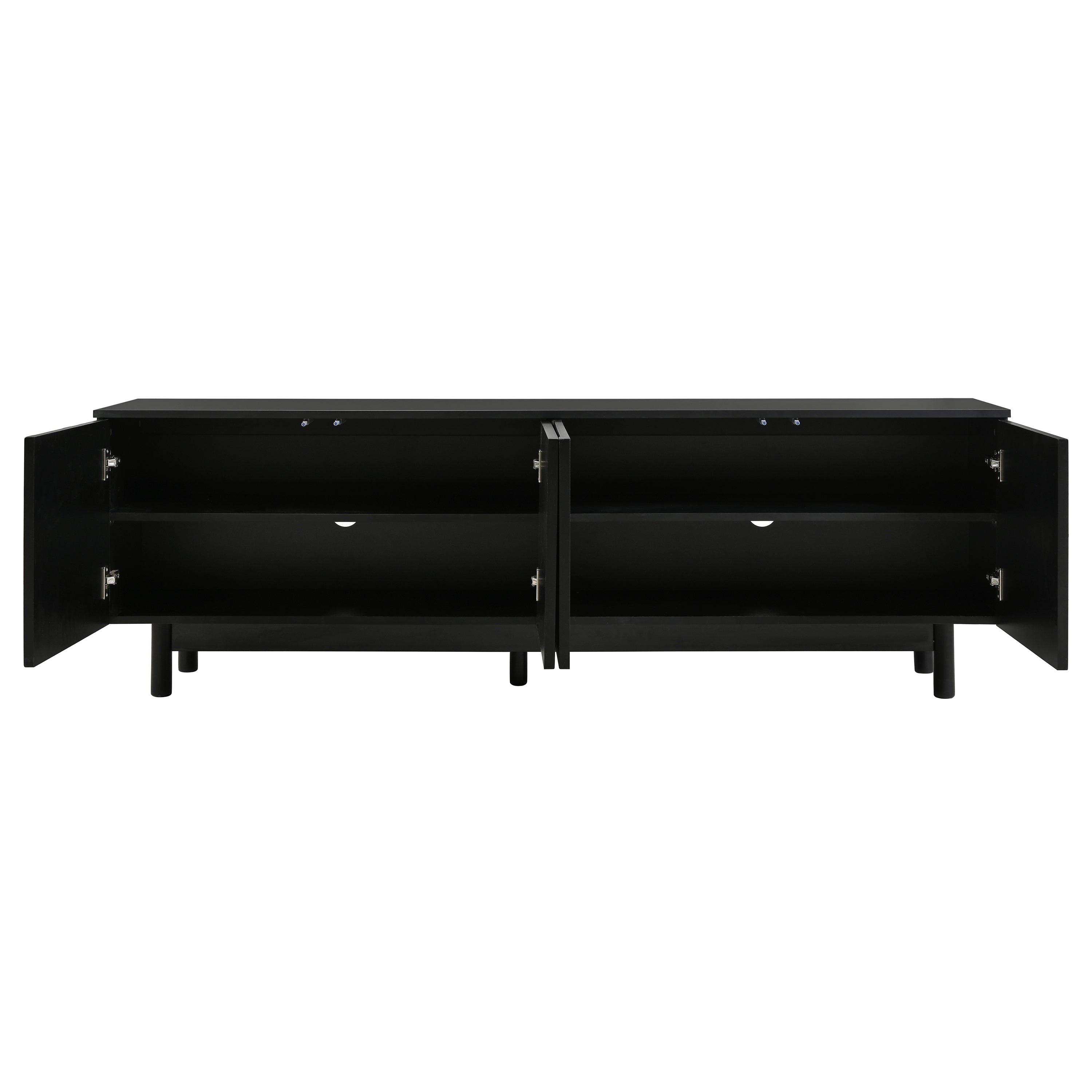 Logidon Modern Black TV Cabinet 175 cm Adjustable Panels