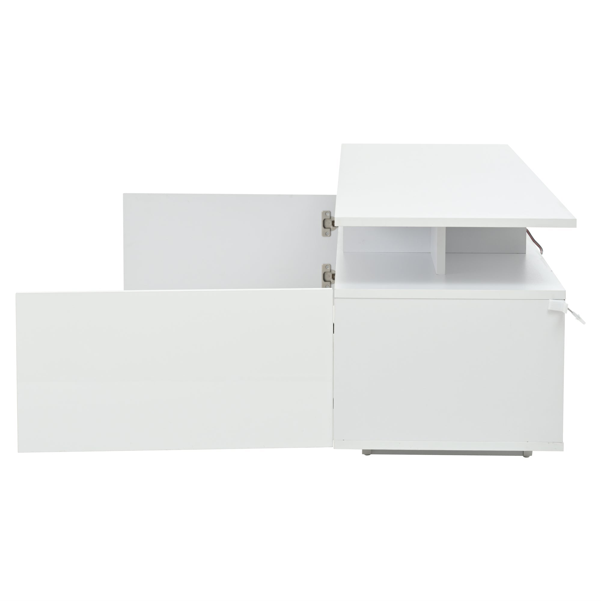 Logidon TV-meubel hoogglans wit 160 x 40 x 45 cm met LED lichtstrip glasplanken