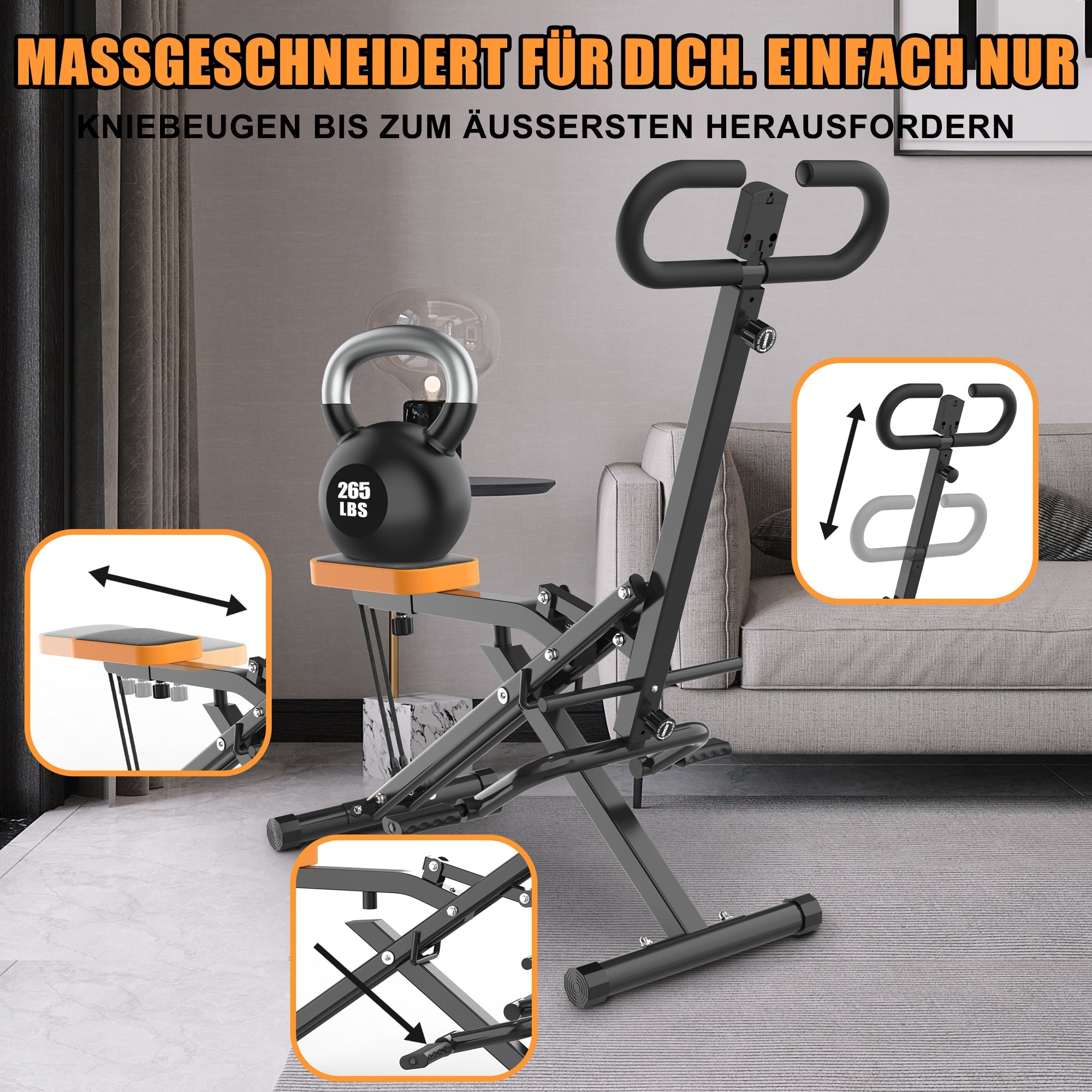 Logidon Squat Machine Foldable Black Compact Full Body Trainer