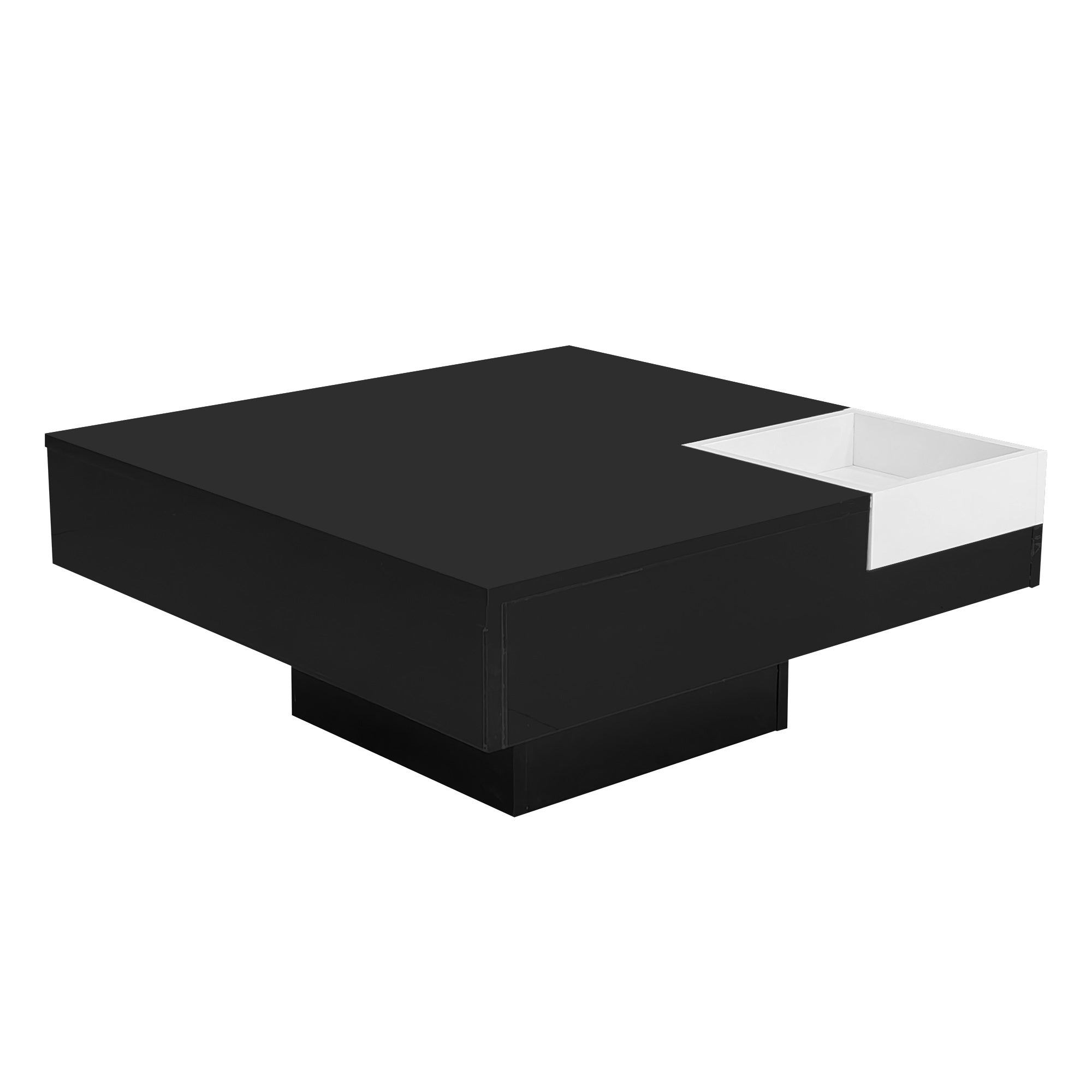 Logidon Hoogglans Salontafel Uitneembare Box Wit Zwart 72x72x30 cm