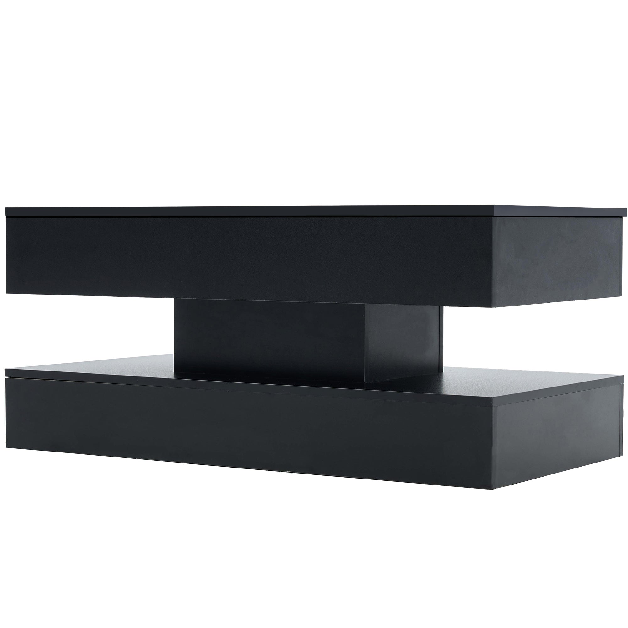 Logidon LED Salontafel met verborgen opbergruimte 100x50 cm Zwart
