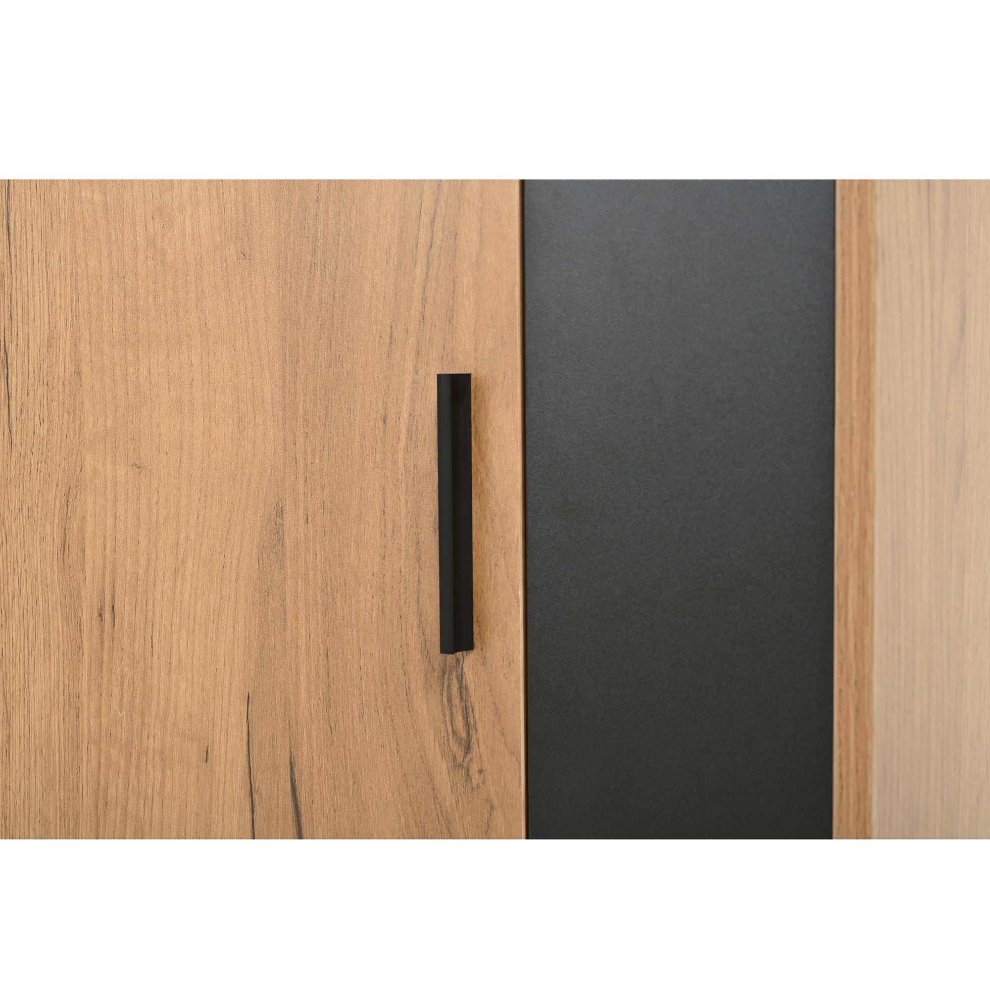 Logidon TV wandmeubelset 140 cm driedelig hout zwart