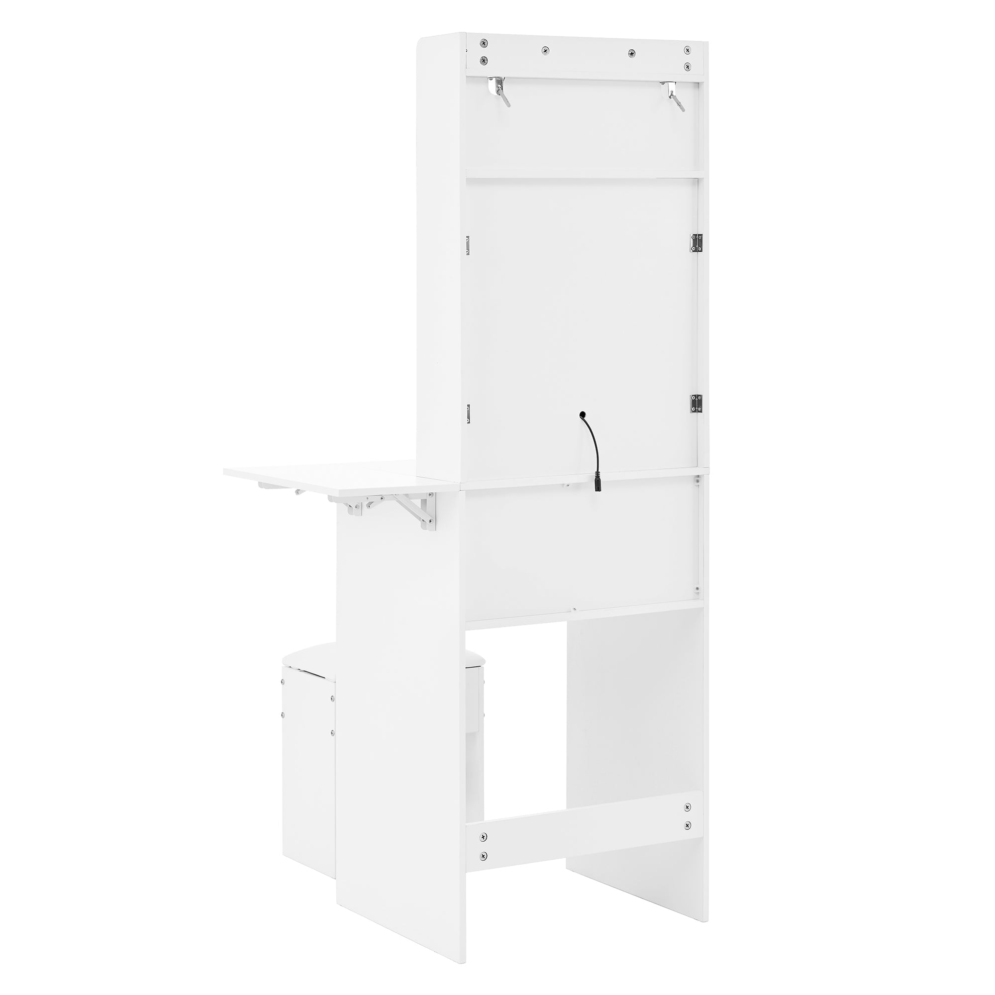 Logidon Kaptafel Verstelbaar LED-verlichting Wit 75×156×45 cm