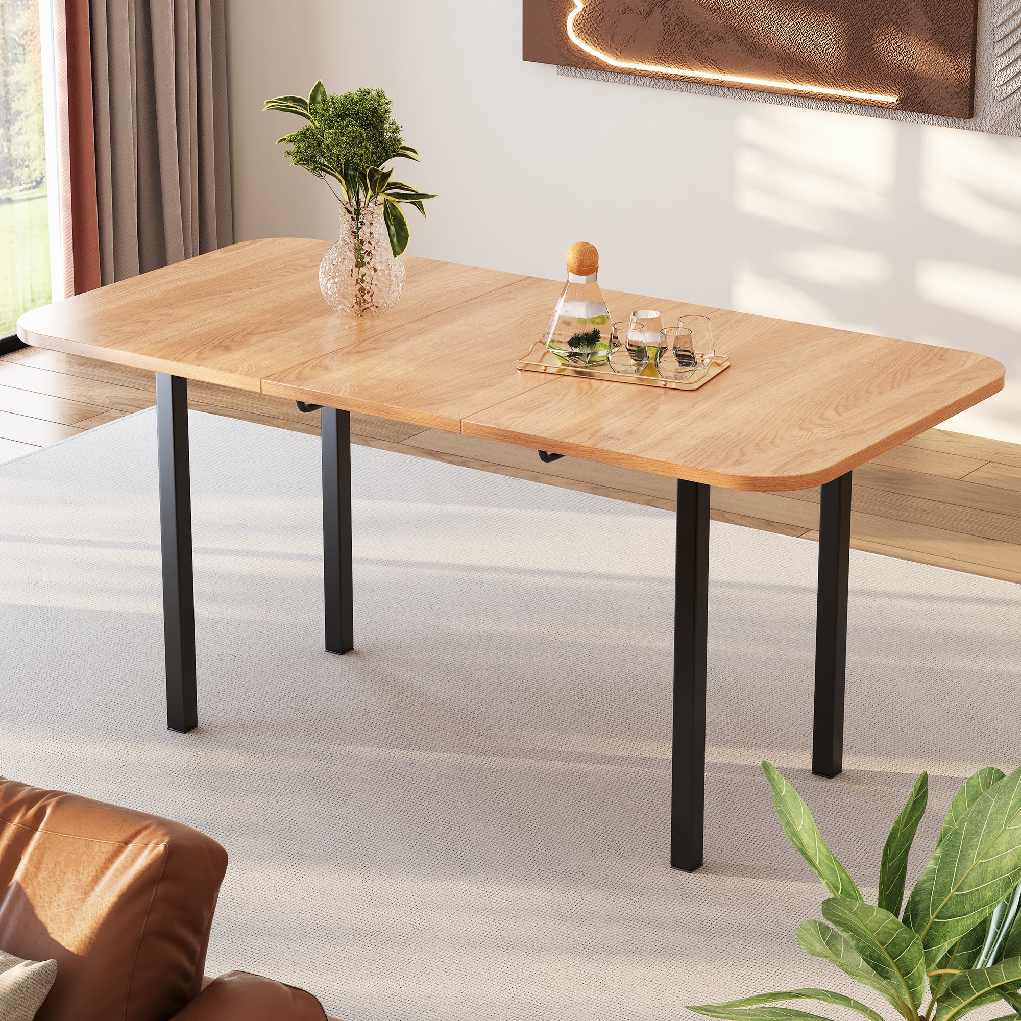 Logidon uitschuifbare eettafel 120-160 cm naturel eiken