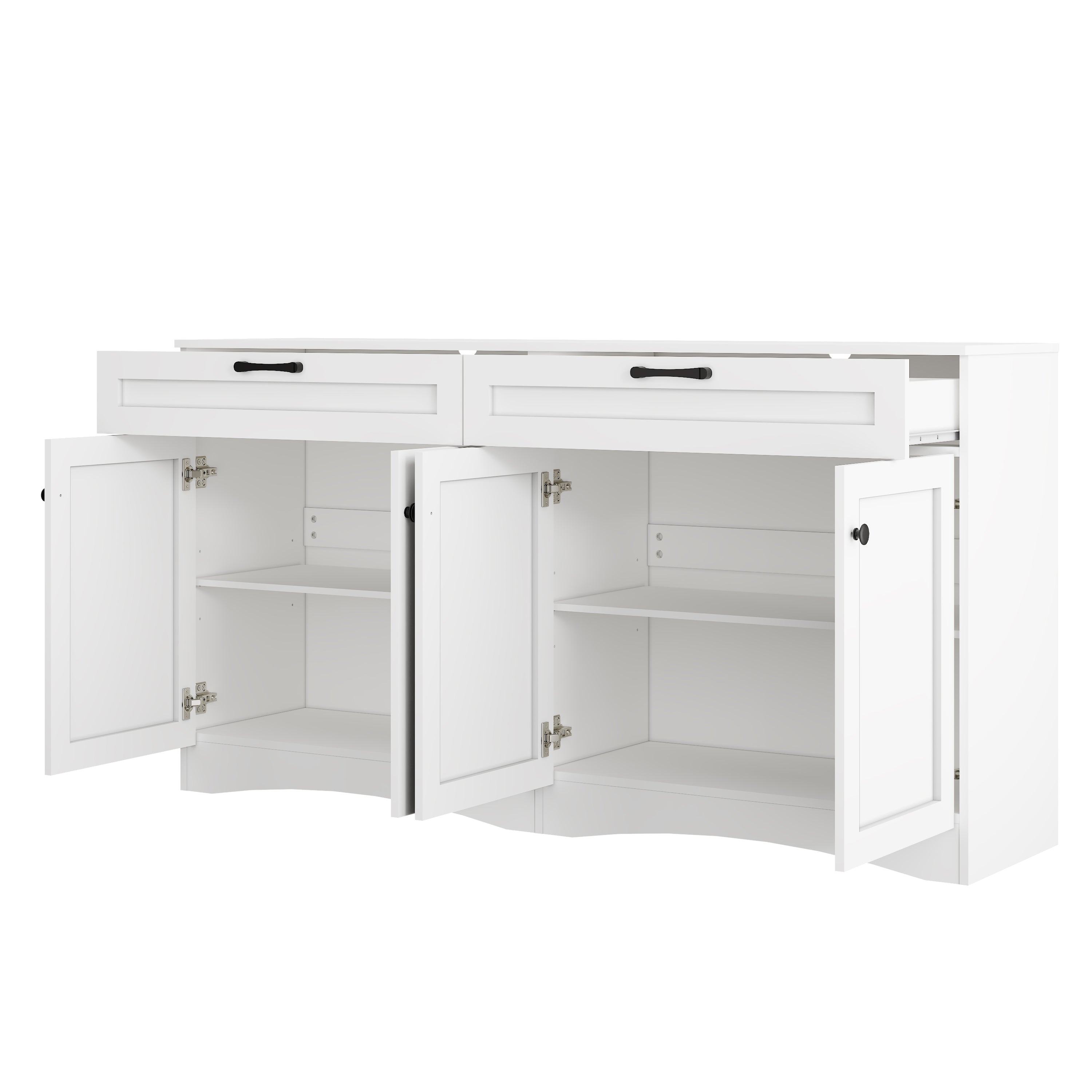 Logidon Dressoir 160 x 40 x 85 cm – Wit dressoir met 2 lades