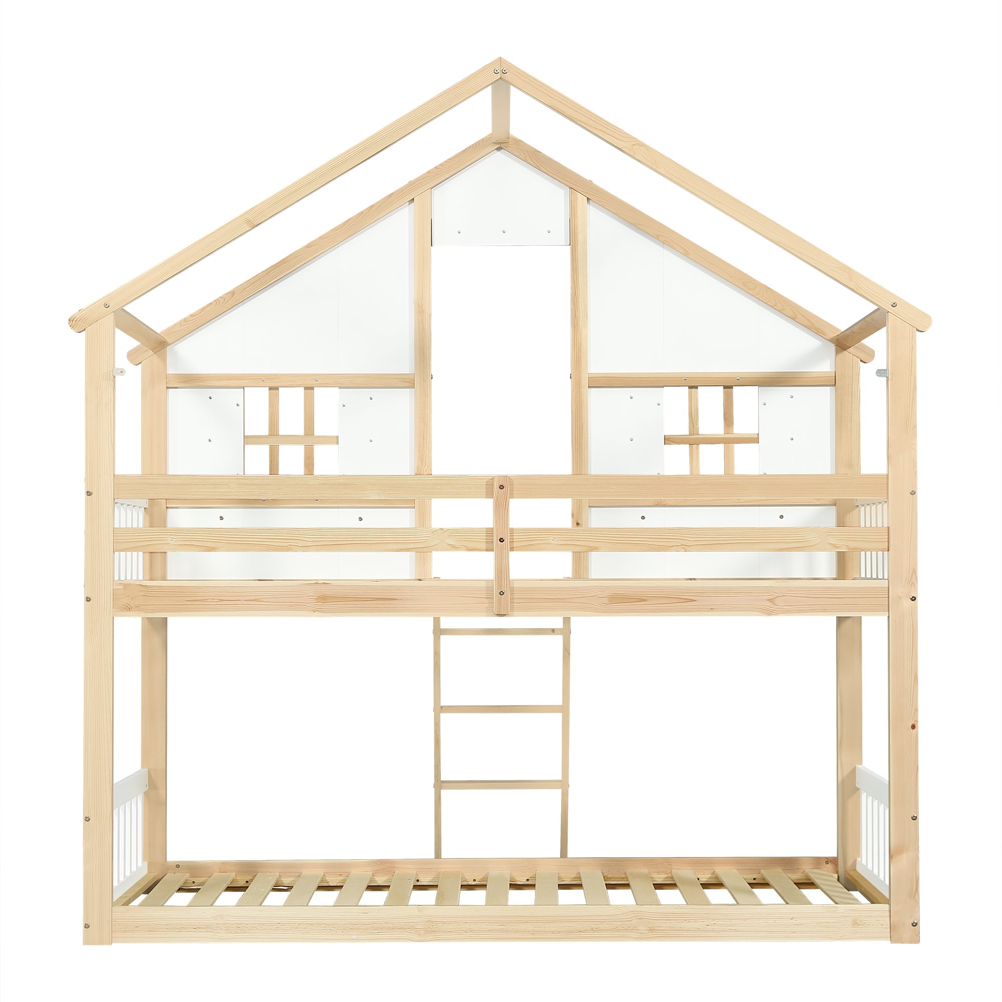 Logidon stapelbed 90x200 cm wit naturel met veiligheidsrailing