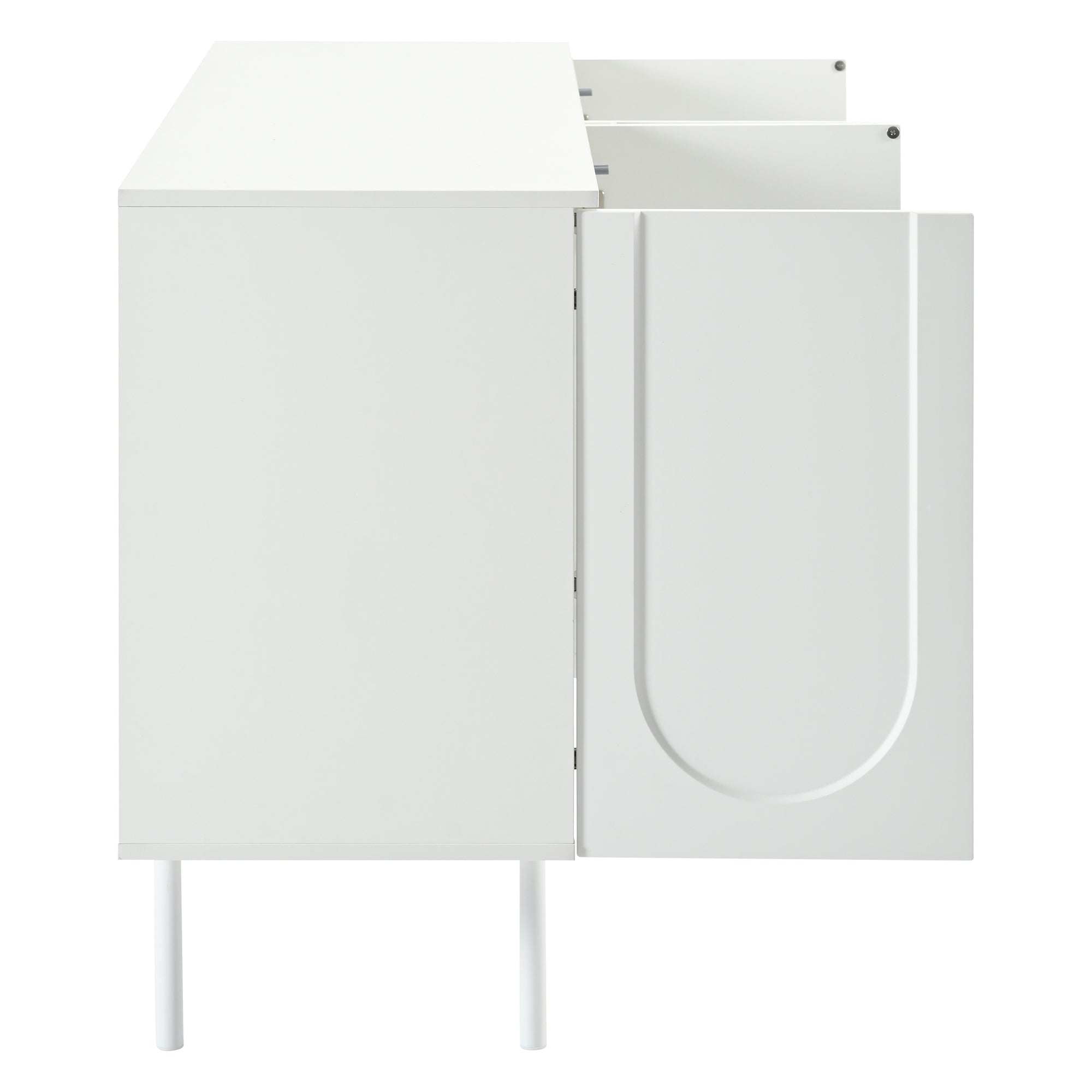 Logidon dressoir zuiver wit met 4 deuren in boogpatroon 140x42x80 cm