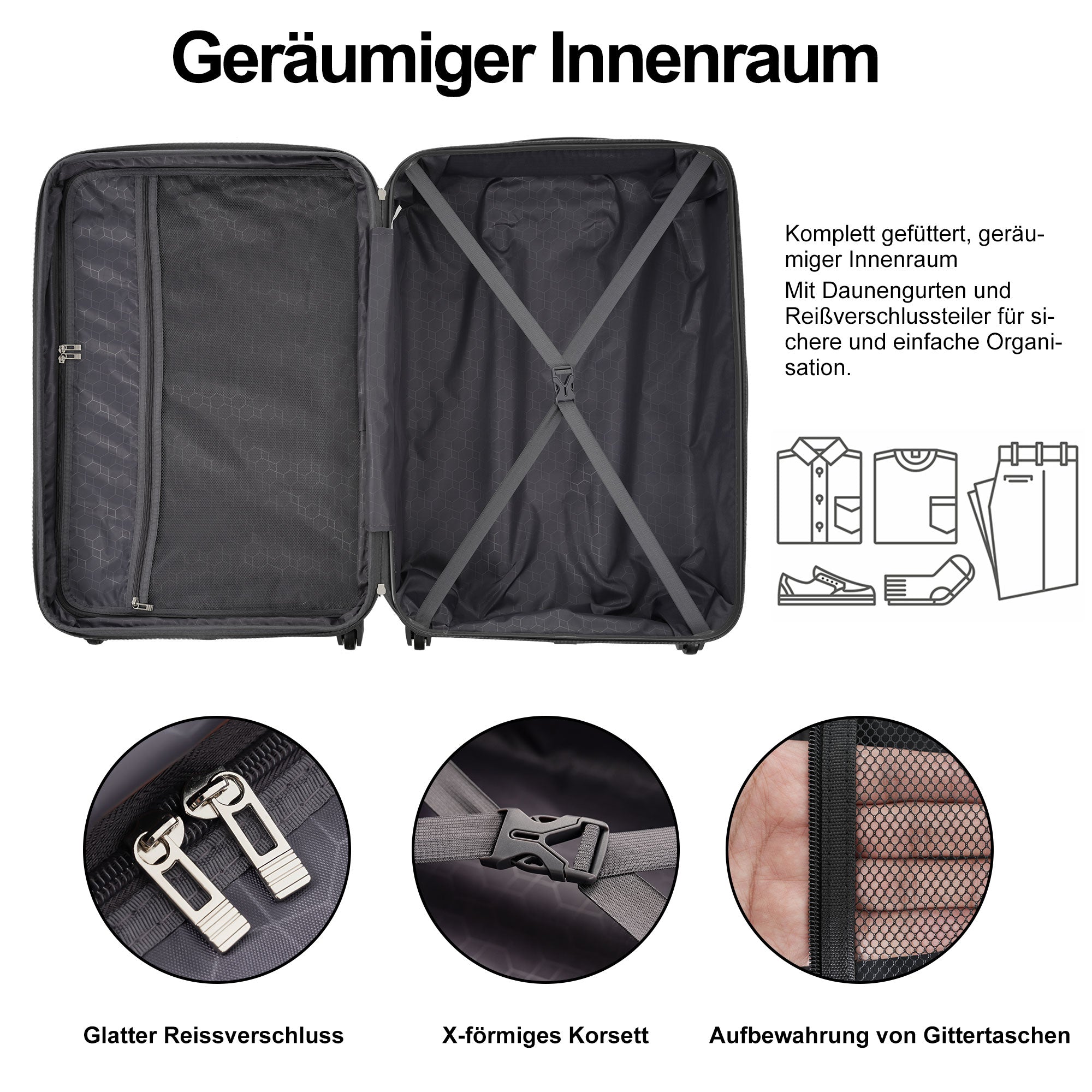 Logidon Hardshell Koffer 28 Inch Beige Zwart 4 Wielen TSA