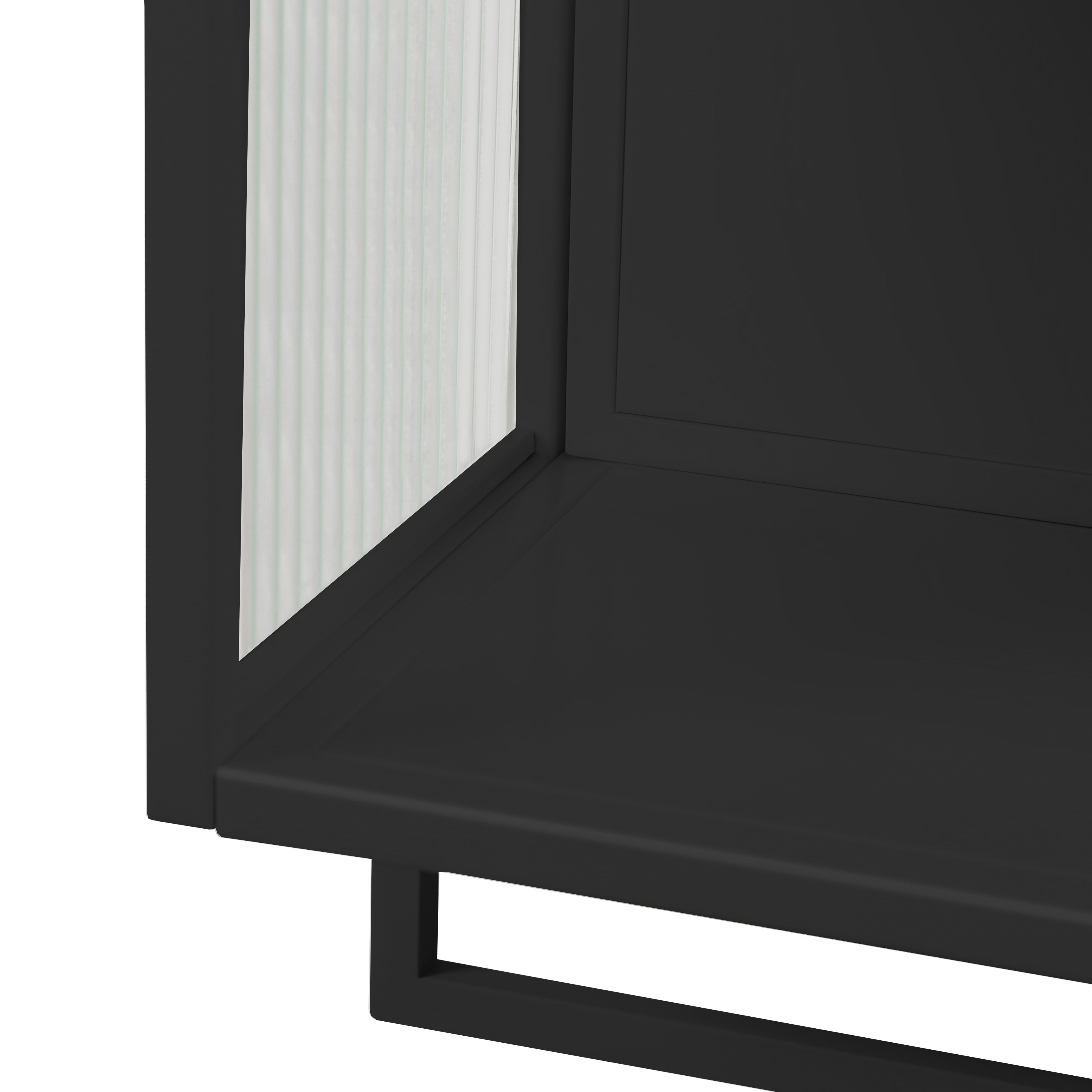 Logidon wandvitrinekast 60 cm glazen deuren tweedeurs met plank zwart
