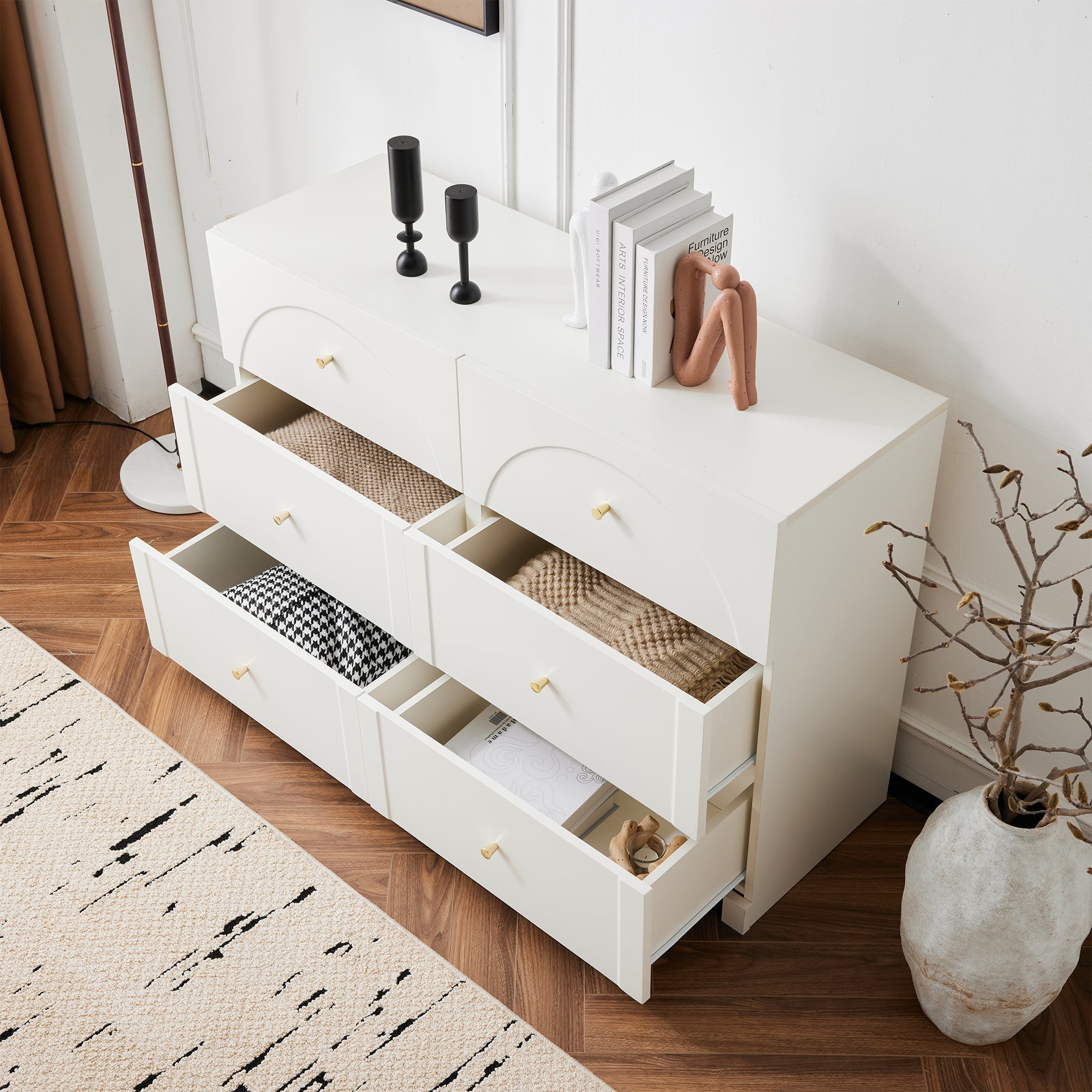 Logidon chest of drawers with 6 drawers white H82 W120 D40 cm