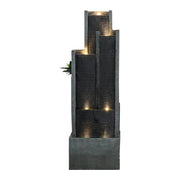Logidon 128 cm moderne waterfontein gemaakt van polyresin zwarte LED