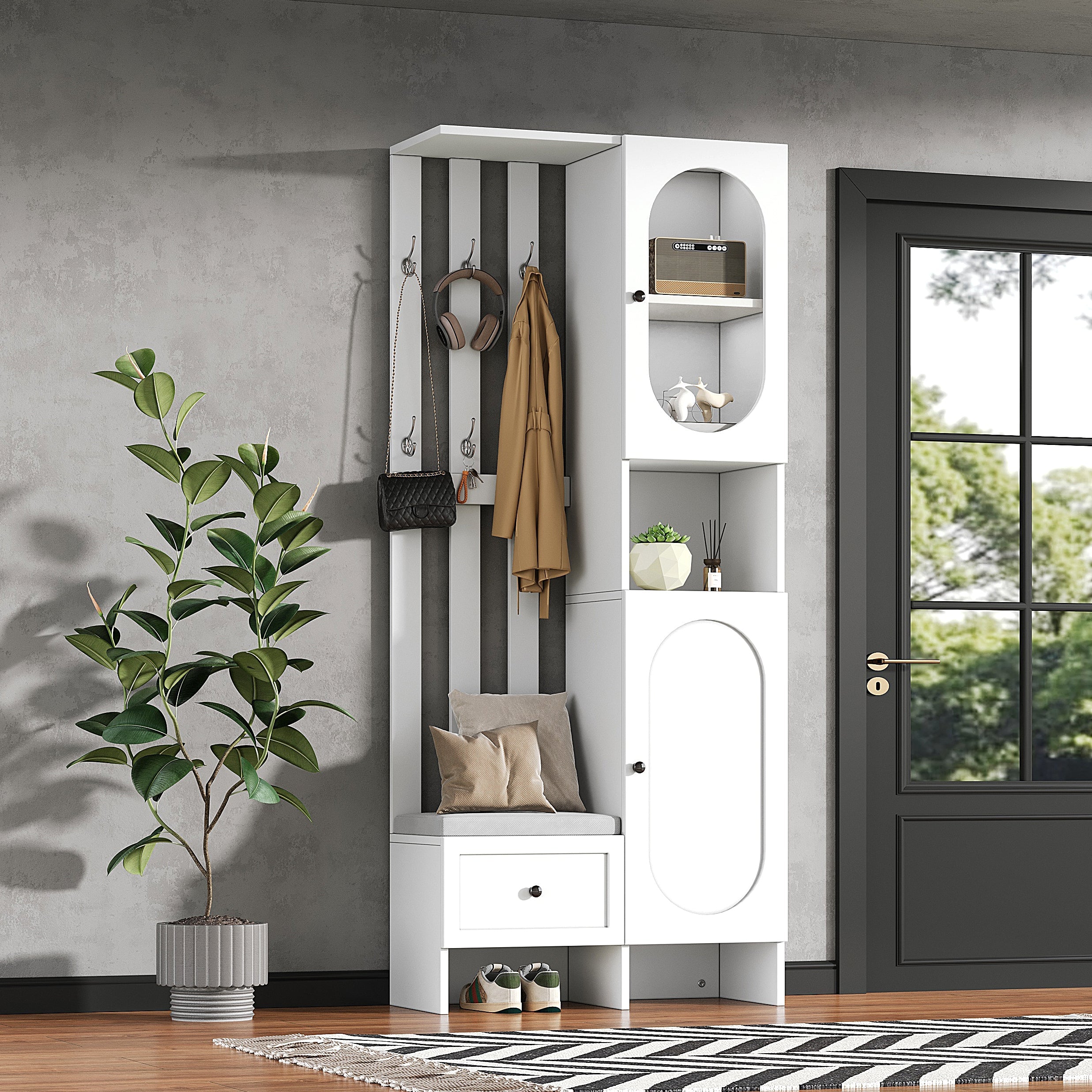 Logidon compacte kledingkast 85x33,5x200 cm wit 2 kasten