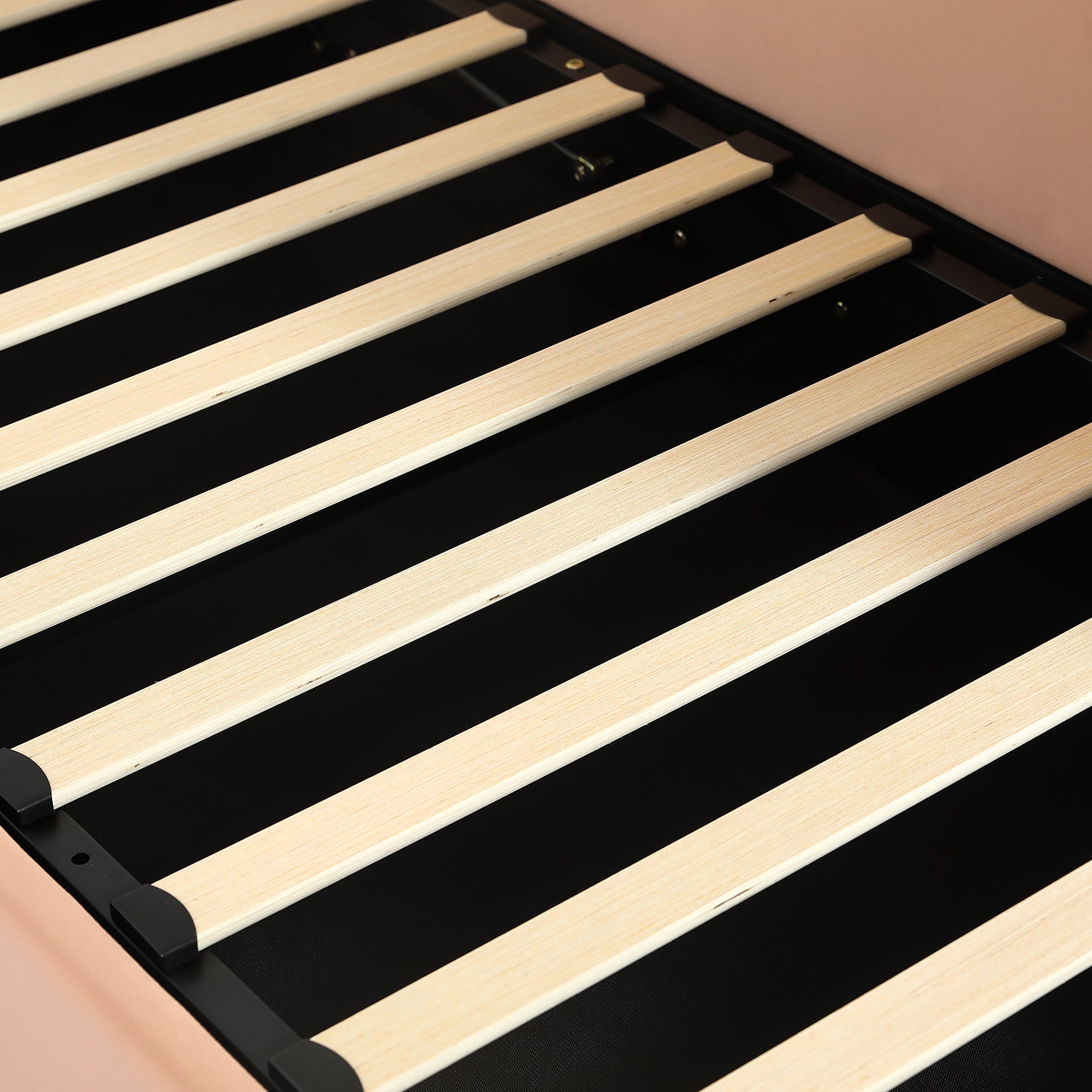 Logidon gestoffeerd bed 90x200 cm roze fluwelen konijn hoofdbord met opbergruimte