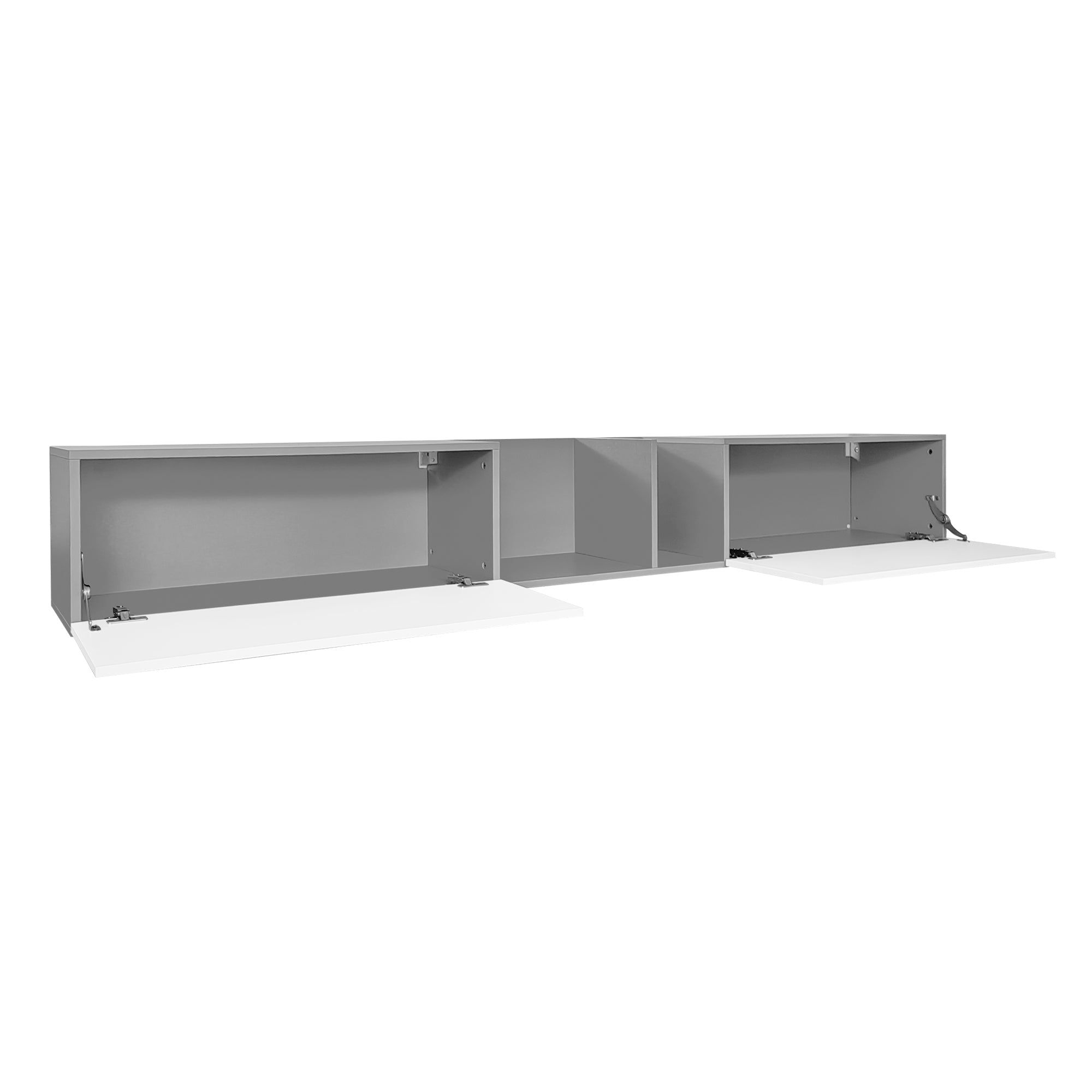 Logidon TV-meubel 170 cm hoogglans zwart glasplank LED