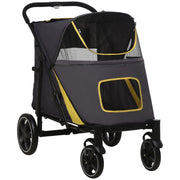 Logidon Hondenkar Opvouwbare Buggy Donkergrijs Met Kussen