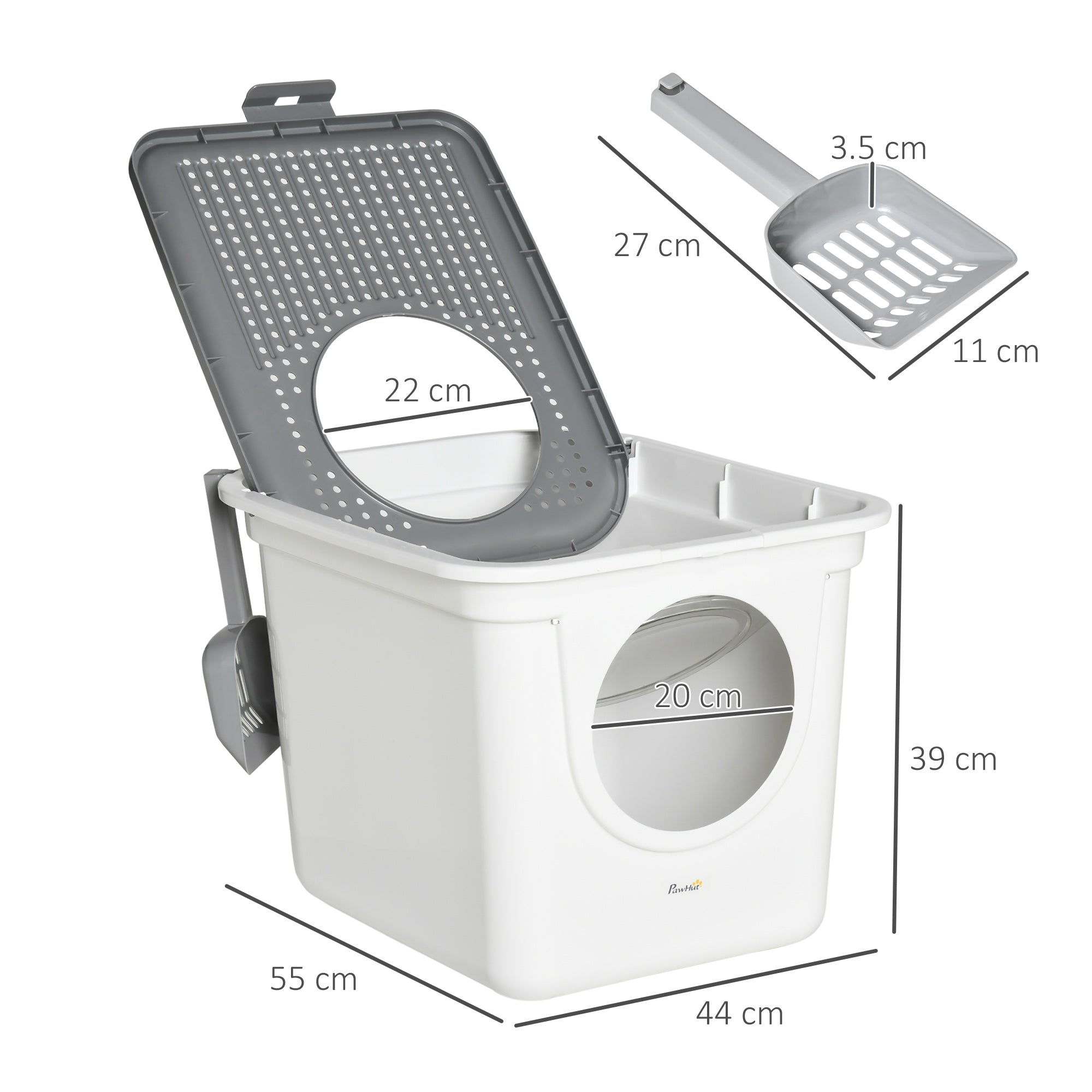 Logidon kattentoilet met deksel wit kunststof tot 5 kg