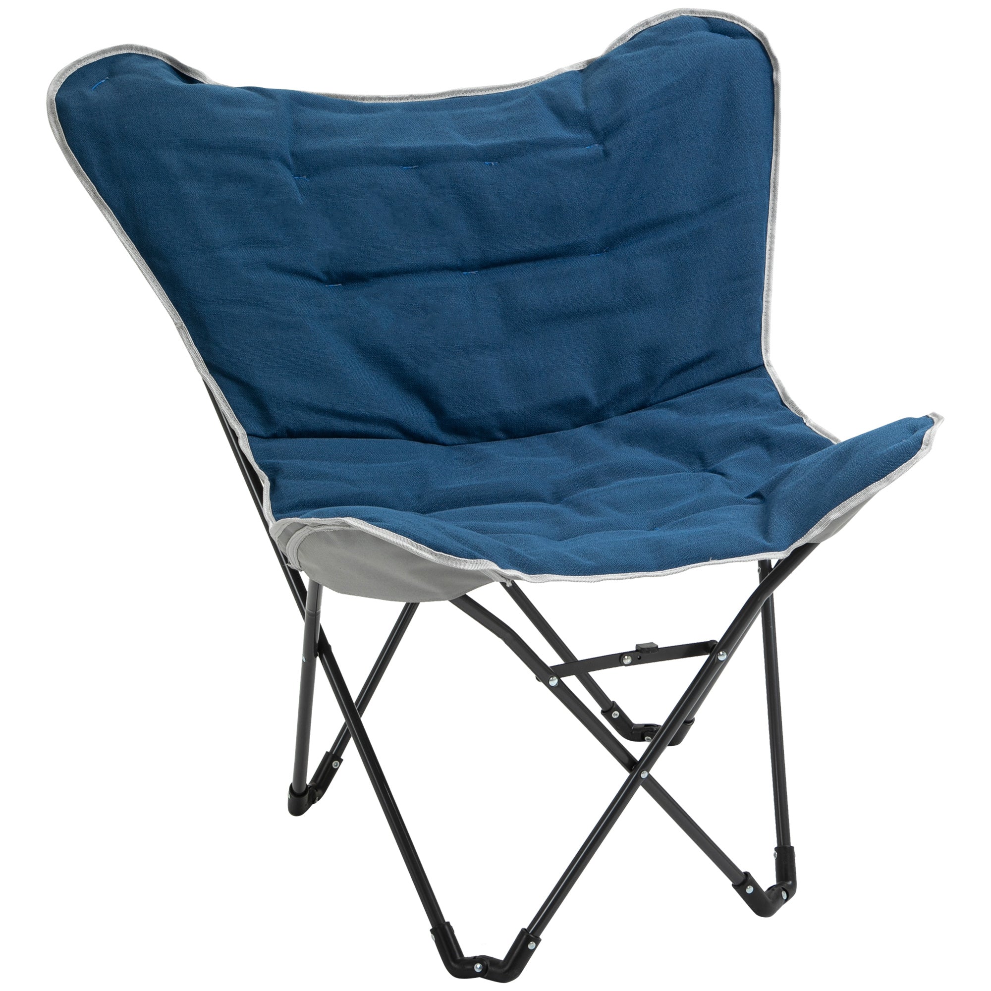 Logidon Campingstoel Blauw Opvouwbaar 120 kg Draagvermogen Lichtgewicht Armleuningen