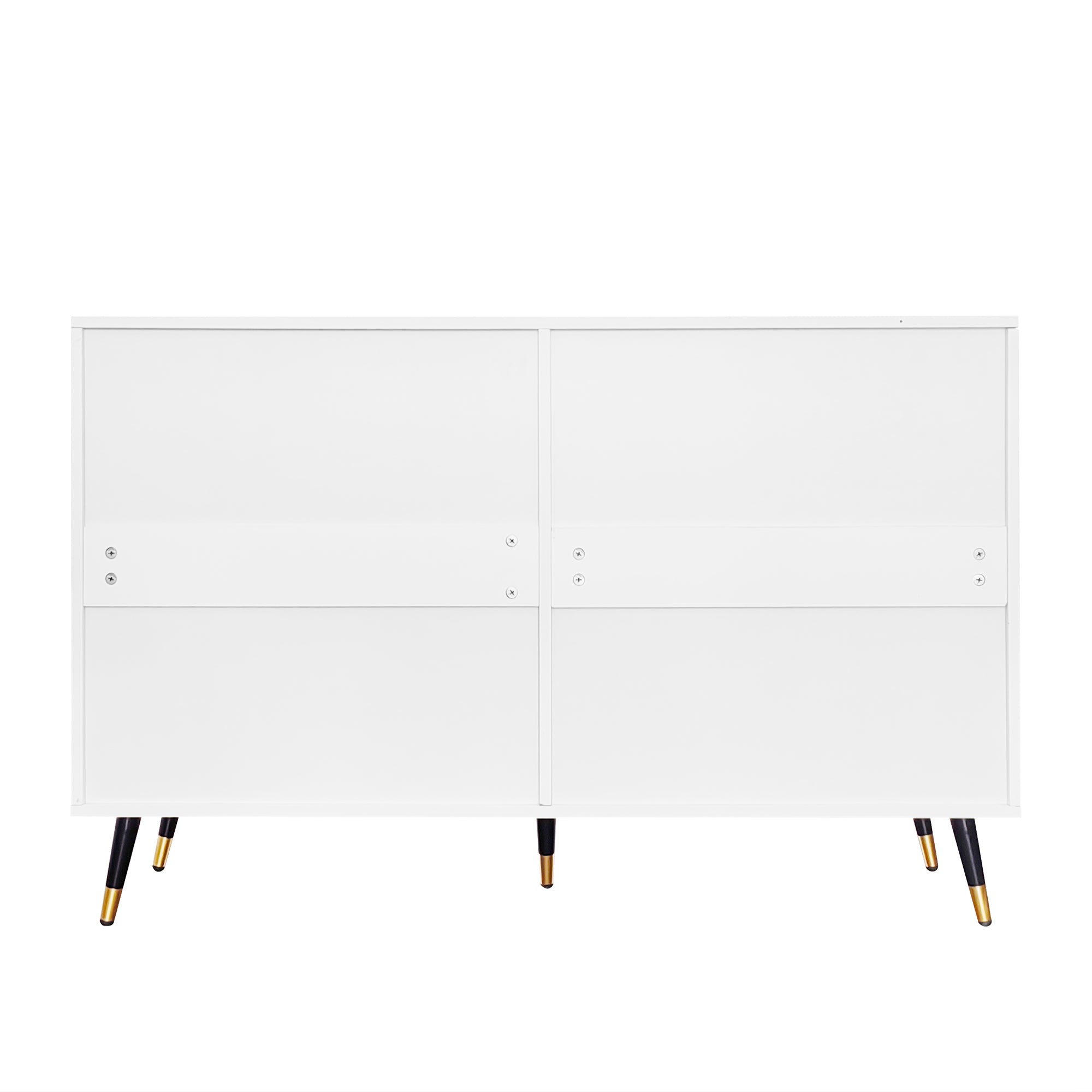 Logidon Elegant sideboard white 120x40x77 cm 6 drawers gold accents