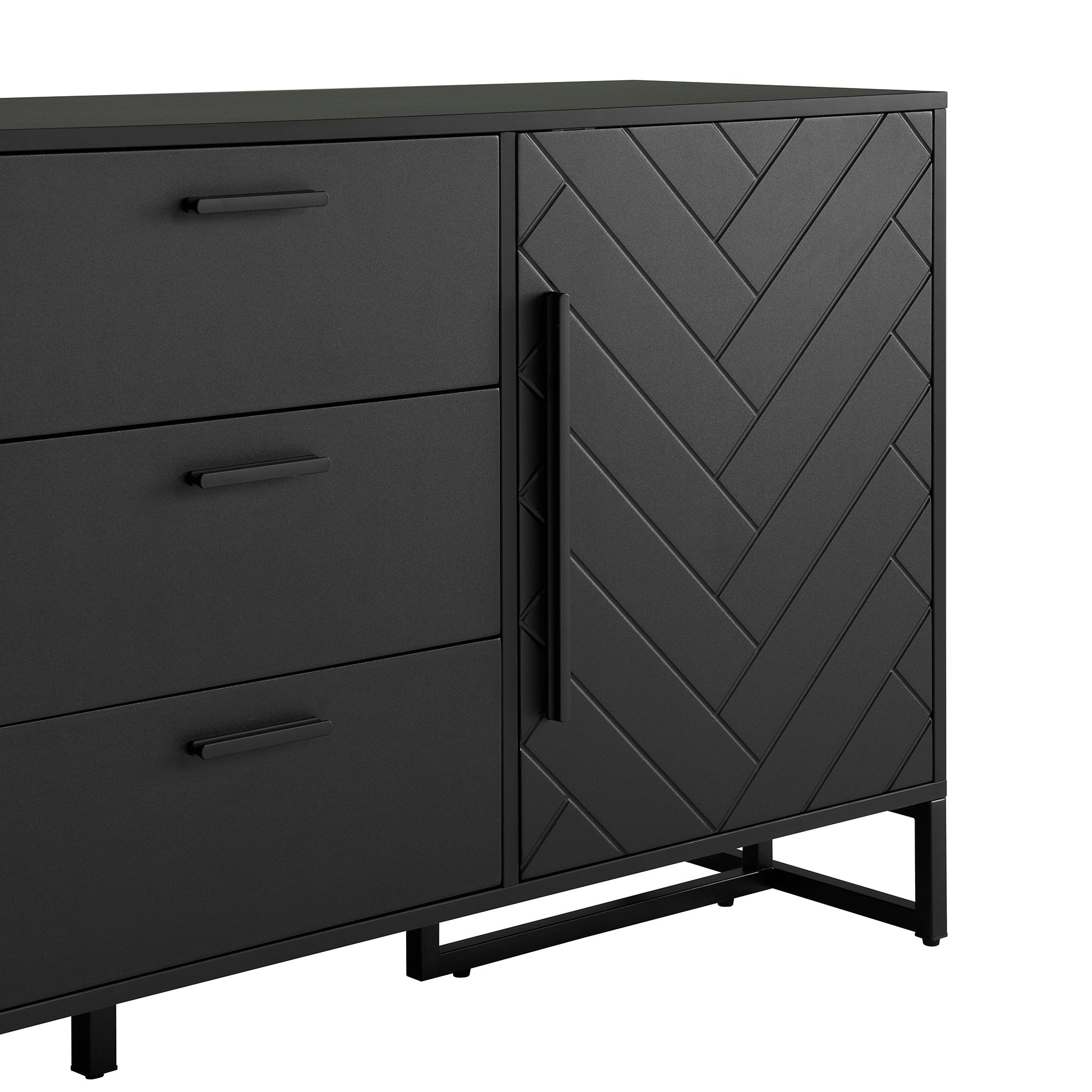 Logidon dressoir met visgraatmotief, 2 deuren en 3 lades