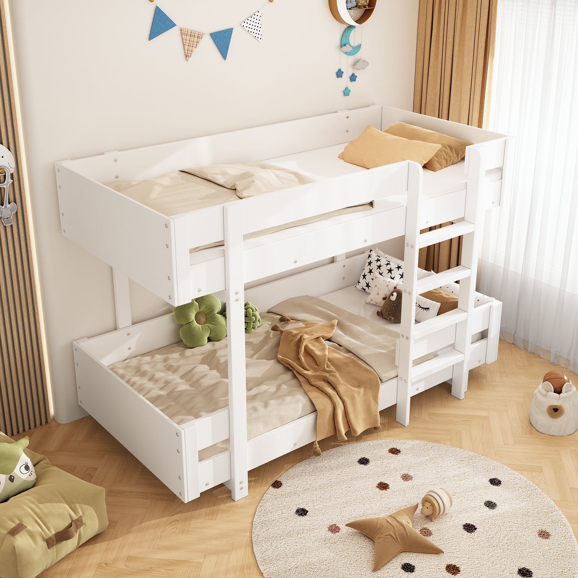 Logidon Kinderstapelbed met trap Wit 90x200cm