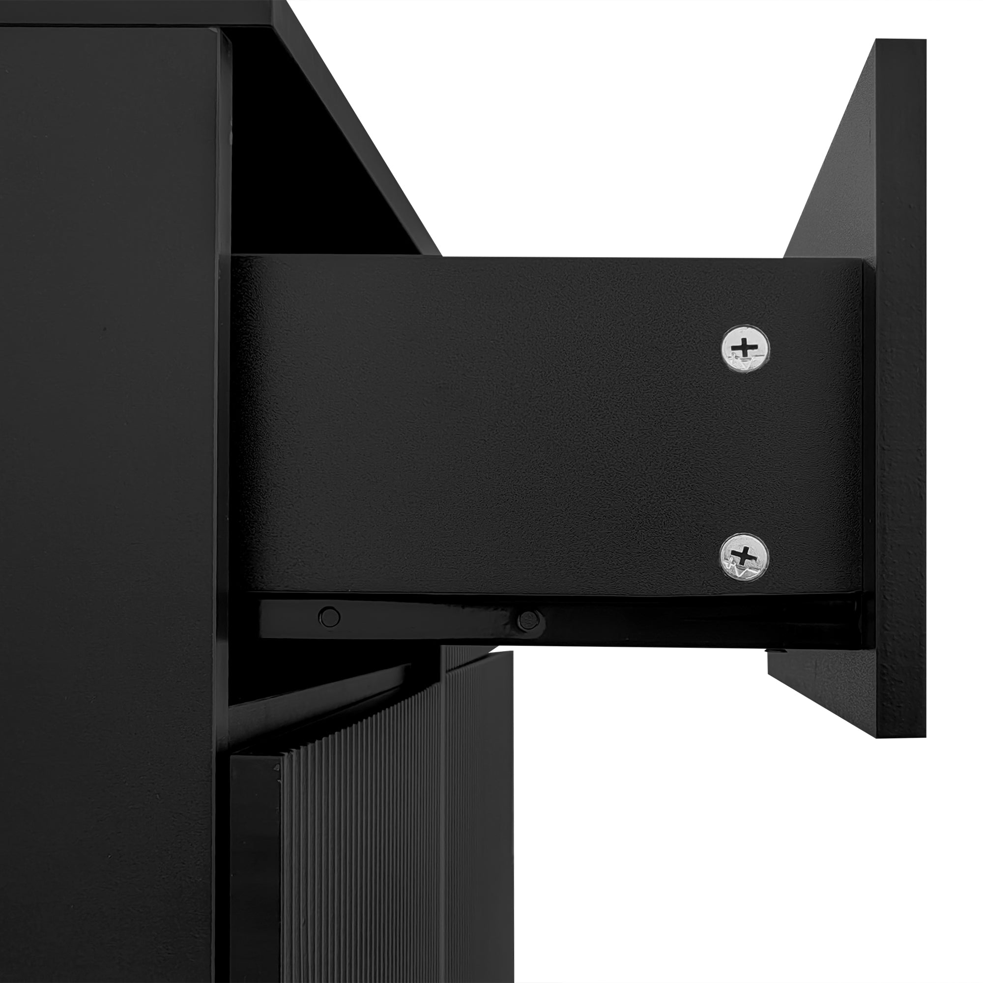 Logidon Elegant Sideboard Black Structure Panels Adjustable Shelves