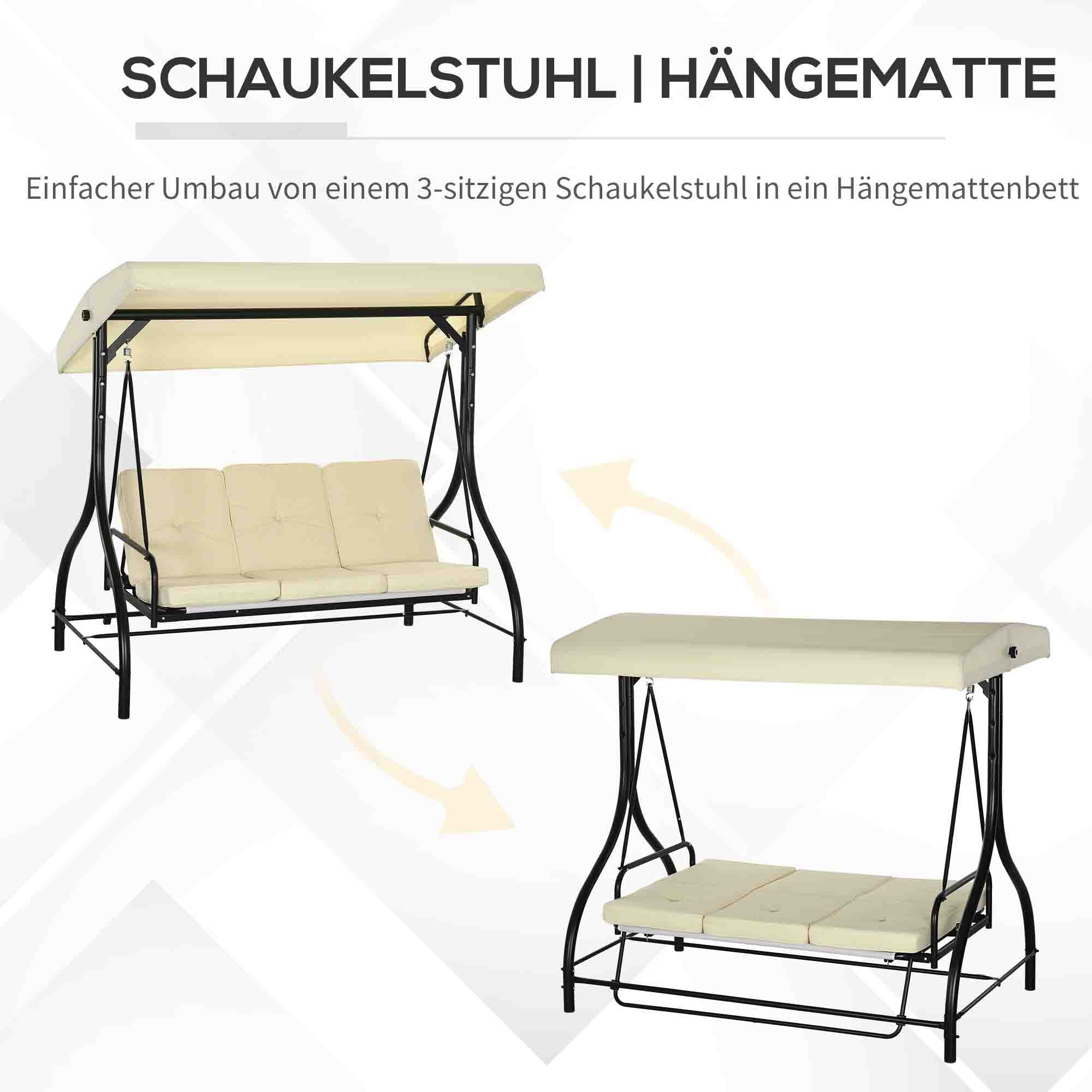 Logidon 2 in 1 Hollywood schommel ligfunctie 3 zits beige