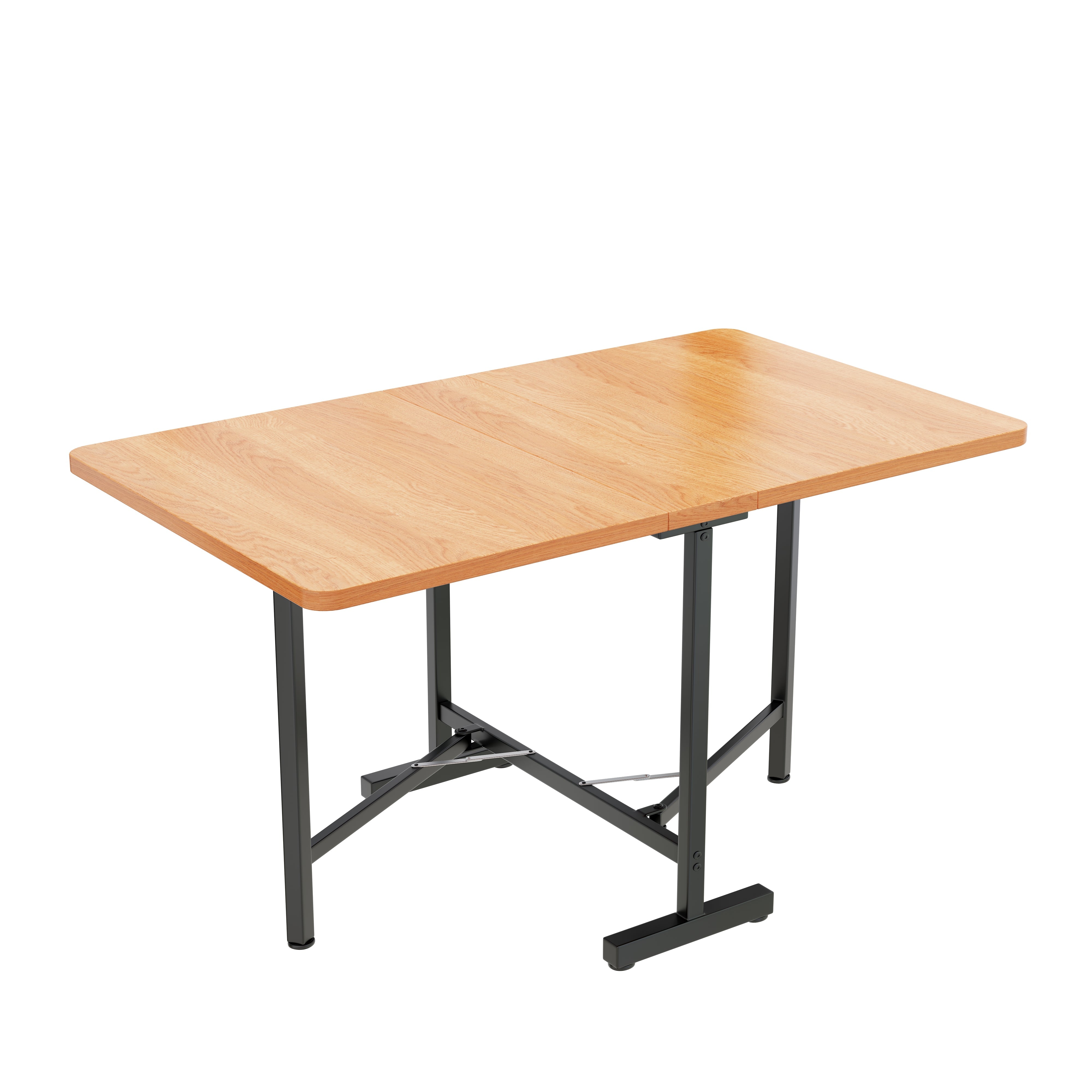 Logidon uitschuifbare eettafel 120x80 cm MDF natuurlijke look minimalistisch