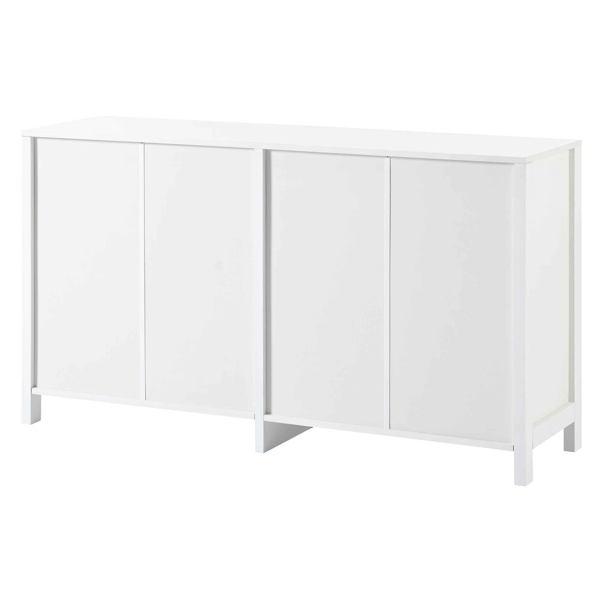 Logidon Modern dressoir 4 rotan deuren wit 145x40x80 cm