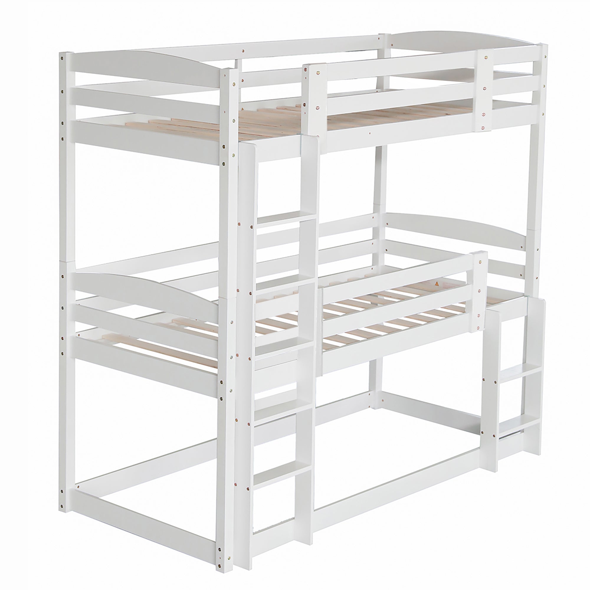 Logidon 3-persoonsstapelbed 90x200 cm wit hout - zonder matras