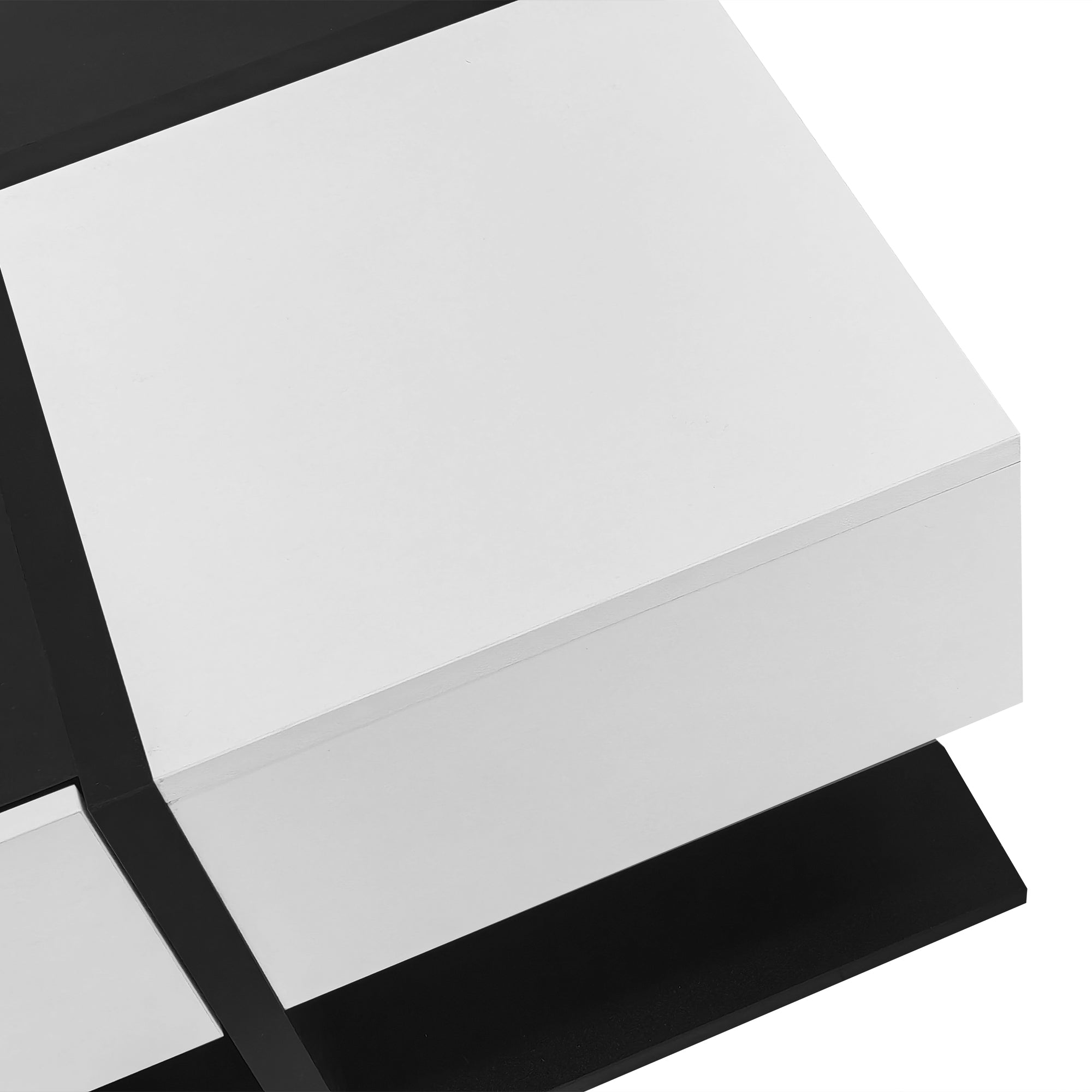 Logidon Moderne Salontafel Zwart Wit 70x70x35,5 cm Met 2 Laden