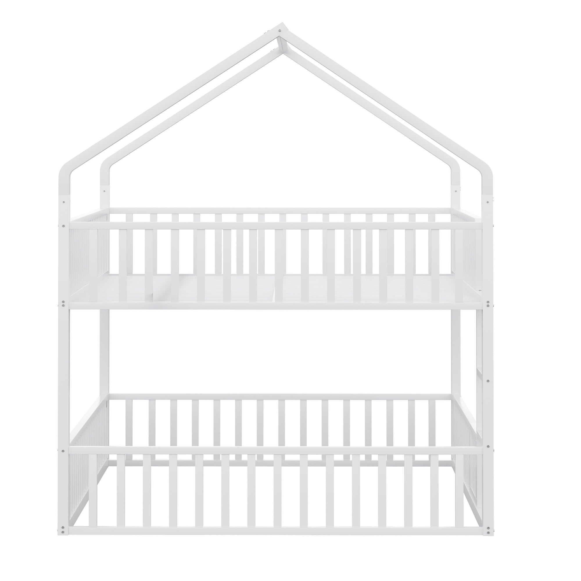 Logidon stapelbed 140x200 cm metalen hoogslaper witte trap familiebed
