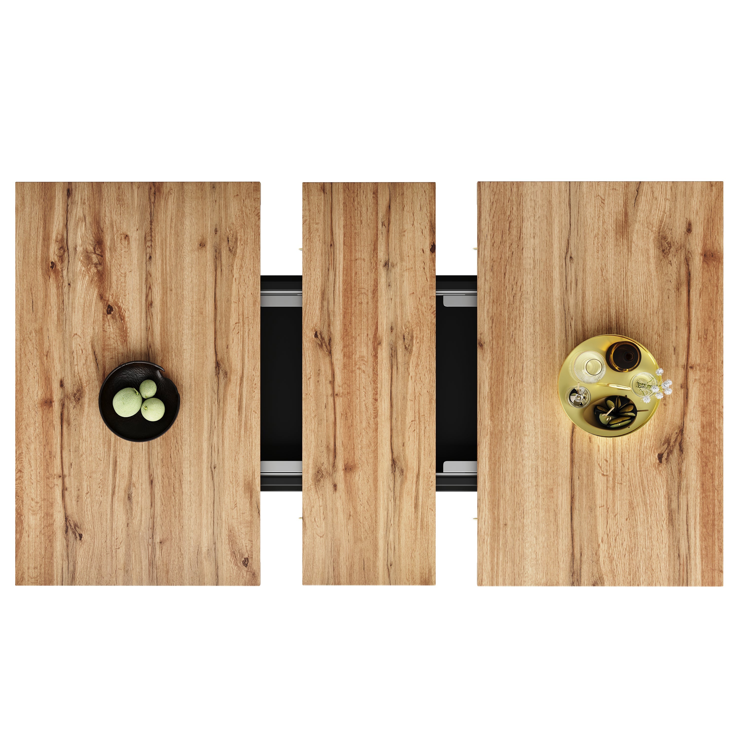 Logidon eettafel telescopische tafel 140×80 cm met drie opbergniveaus