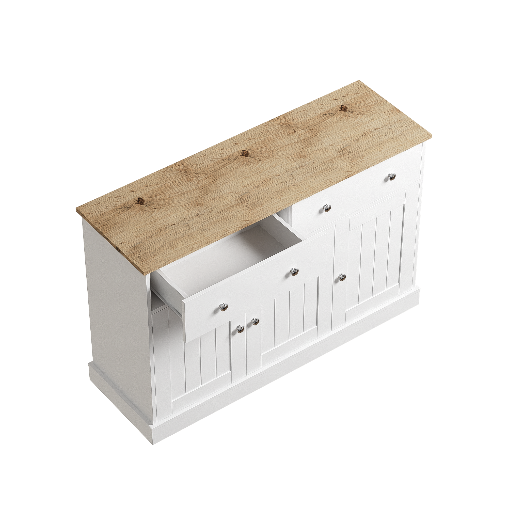 Logidon dressoir wit houtlook 120 cm 3 deuren 2 lades