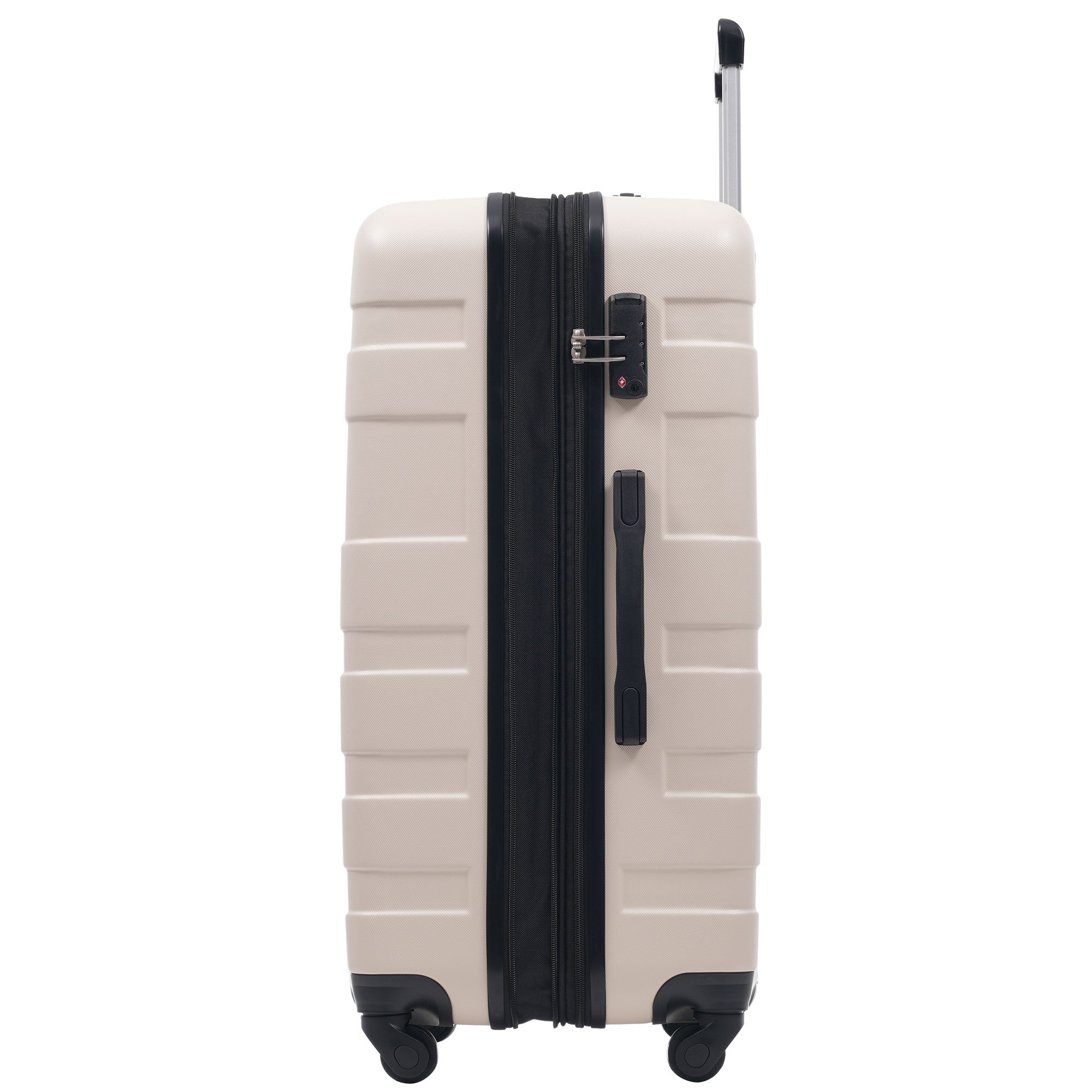 Logidon Hardshell Koffer 28 Inch Beige Zwart 4 Wielen TSA
