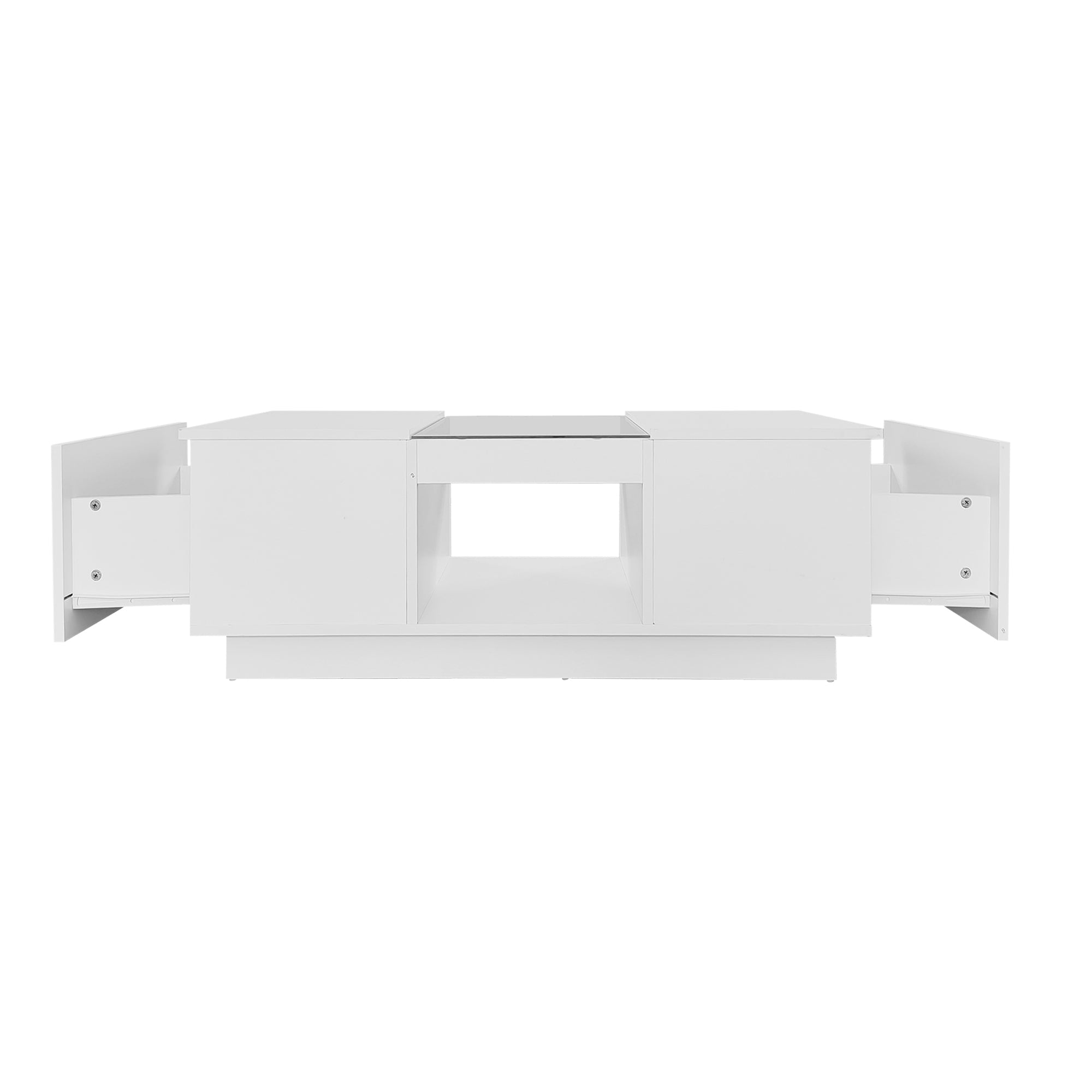 Logidon Witte Salontafel 100x50x35,5 cm Met Glazen Paneel LED
